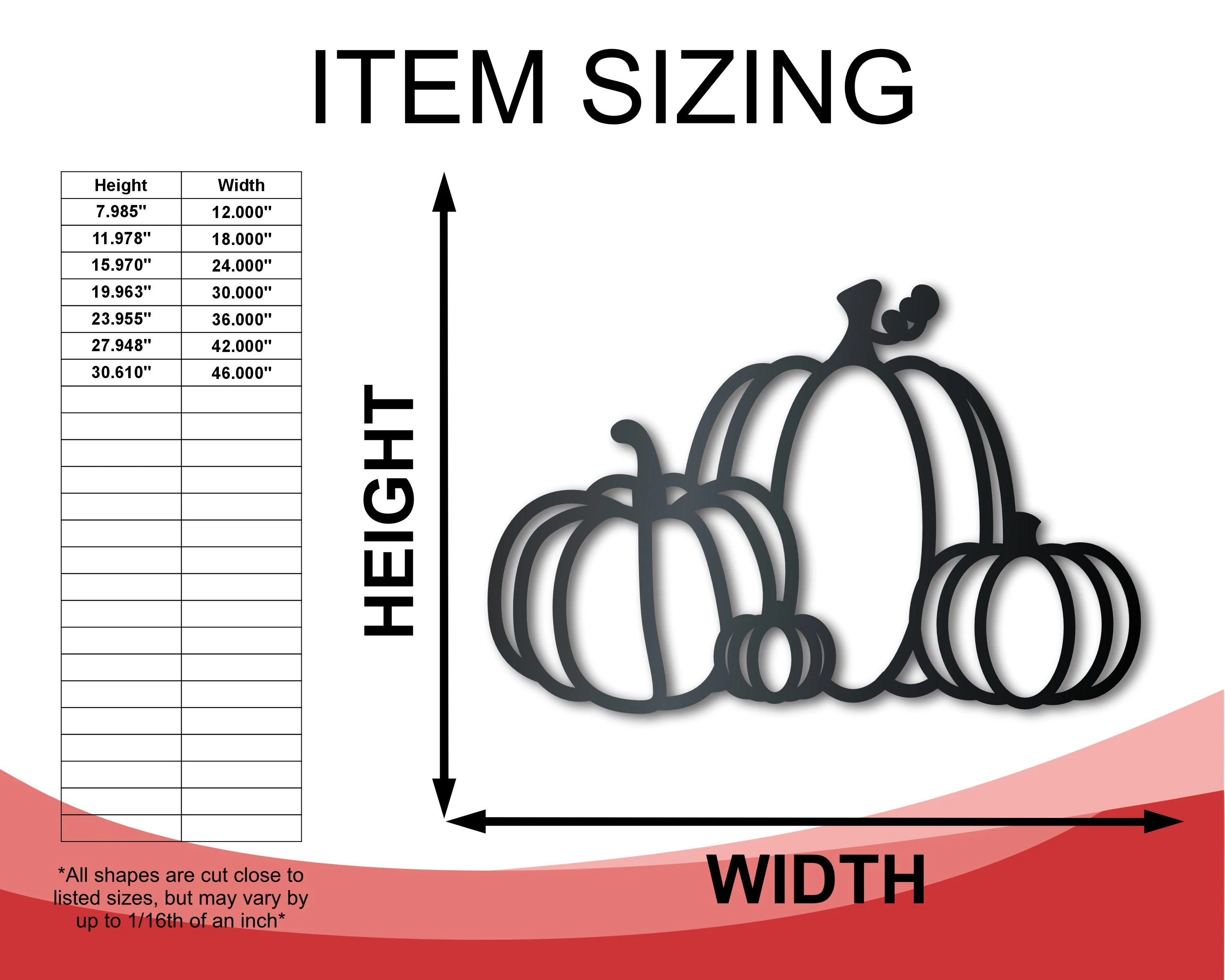 Metal Pumpkins Wall Art | Fall | Indoor Outdoor | Up to 36" | Over 20 Color Options - Image 2