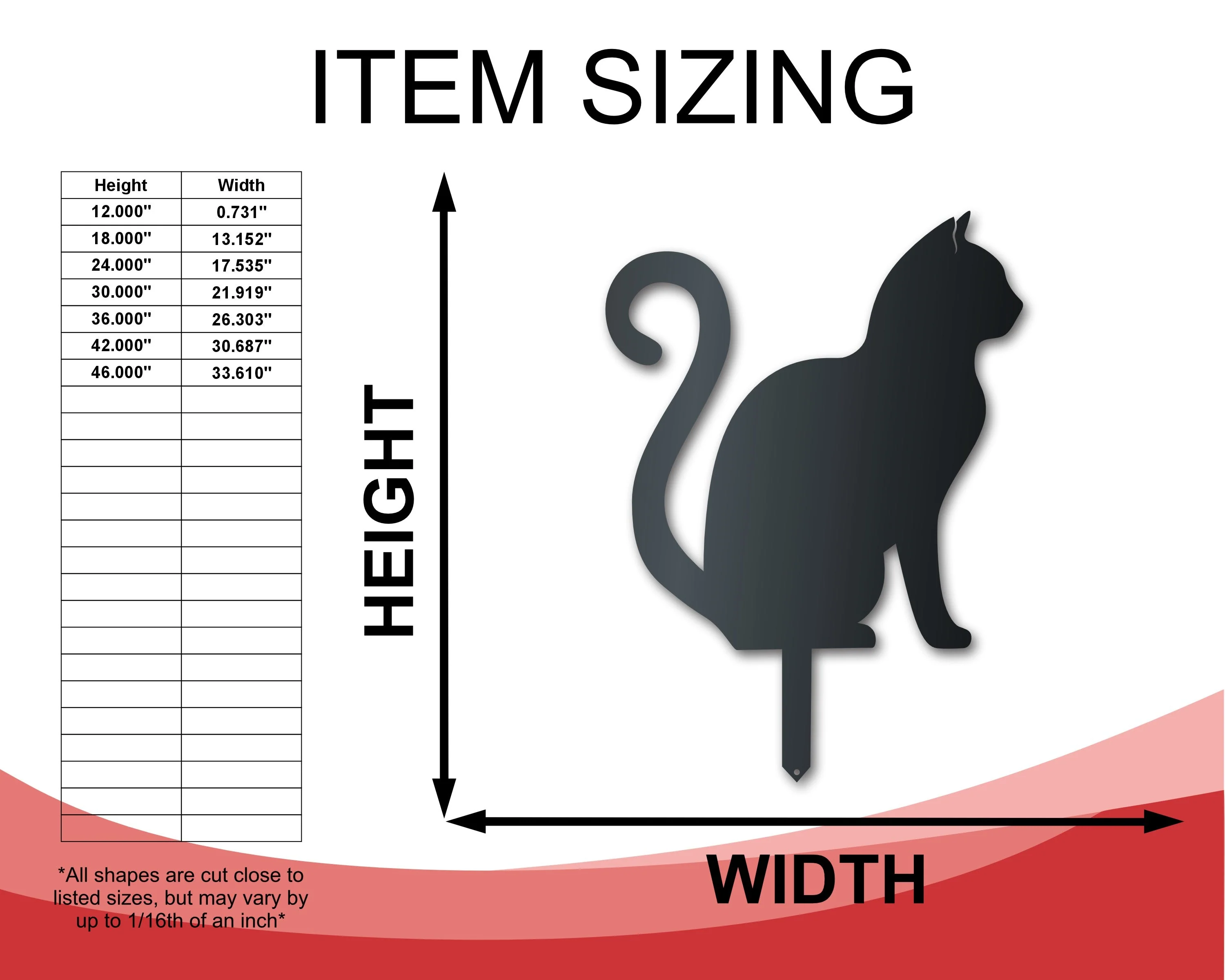 Metal Sitting Cat Garden Stake | Up to 24" | Over 20 Color Options - Image 2