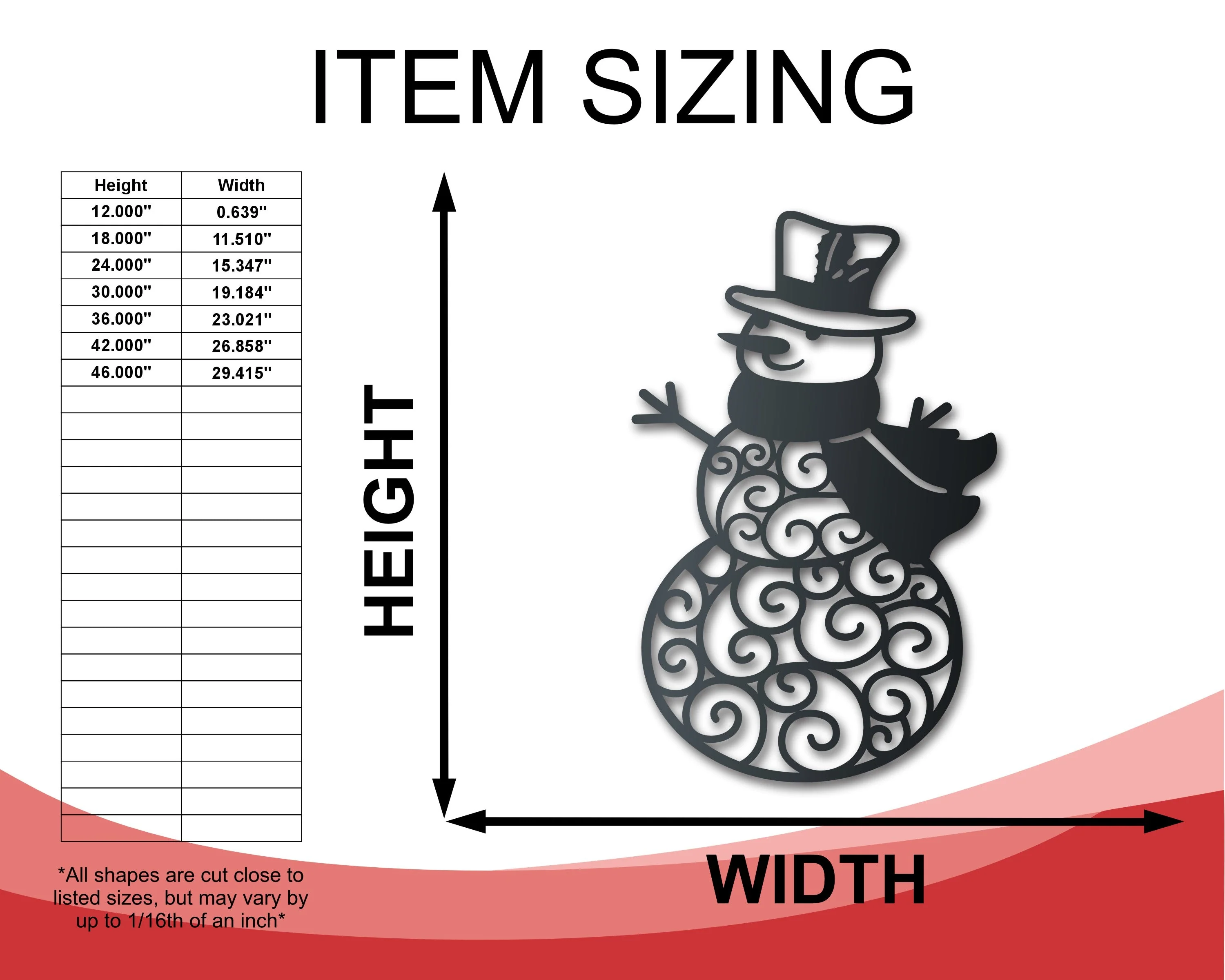 Metal Snowman Wall Art | Winter Holiday | Indoor Outdoor | Up to 36" | Over 20 Color Options - Image 2