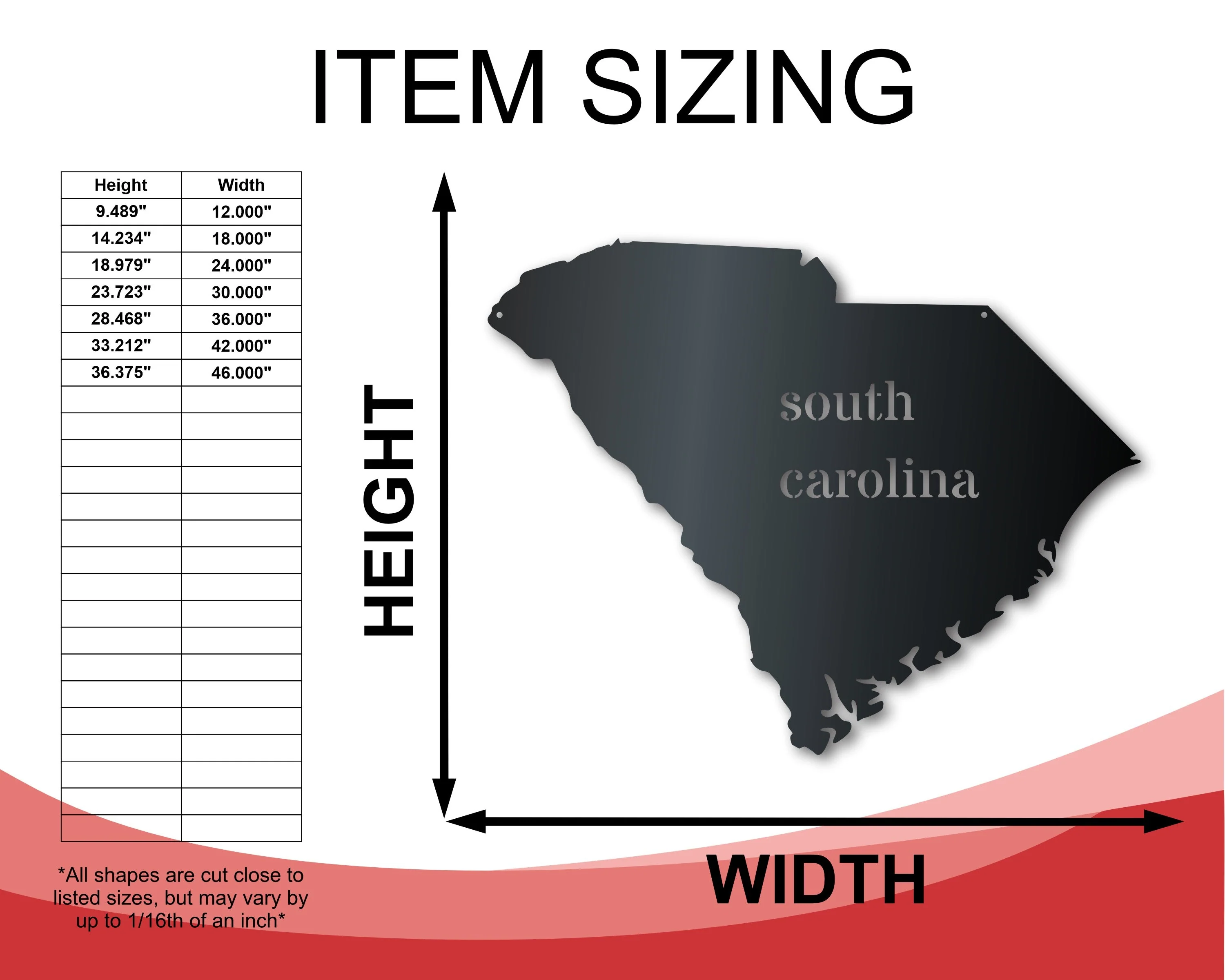 Metal South Carolina Wall Art - Custom Metal US State Sign - 14 Color Options - Image 2