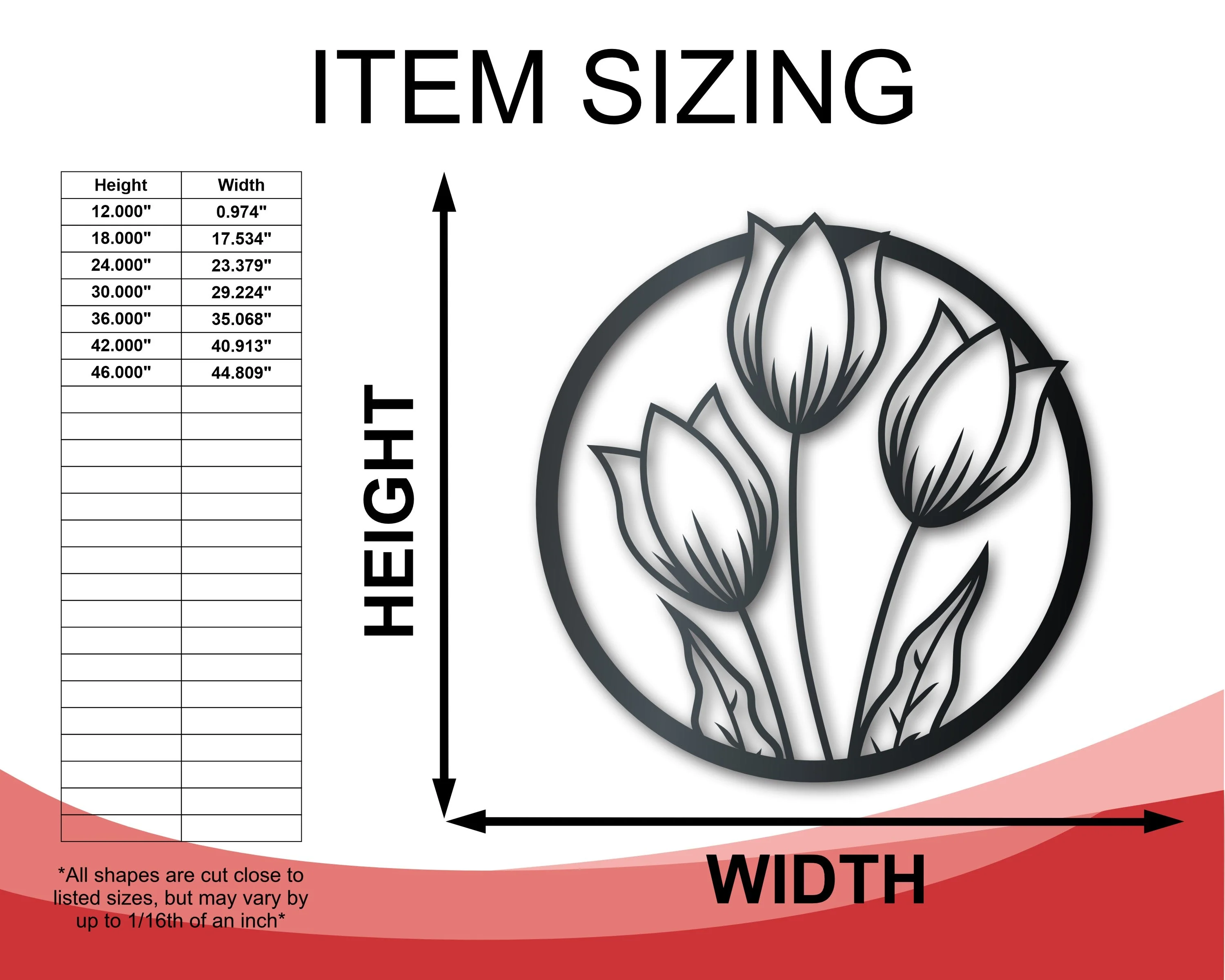 Metal Spring Tulips Wall Art - 14 Color Options - Image 2