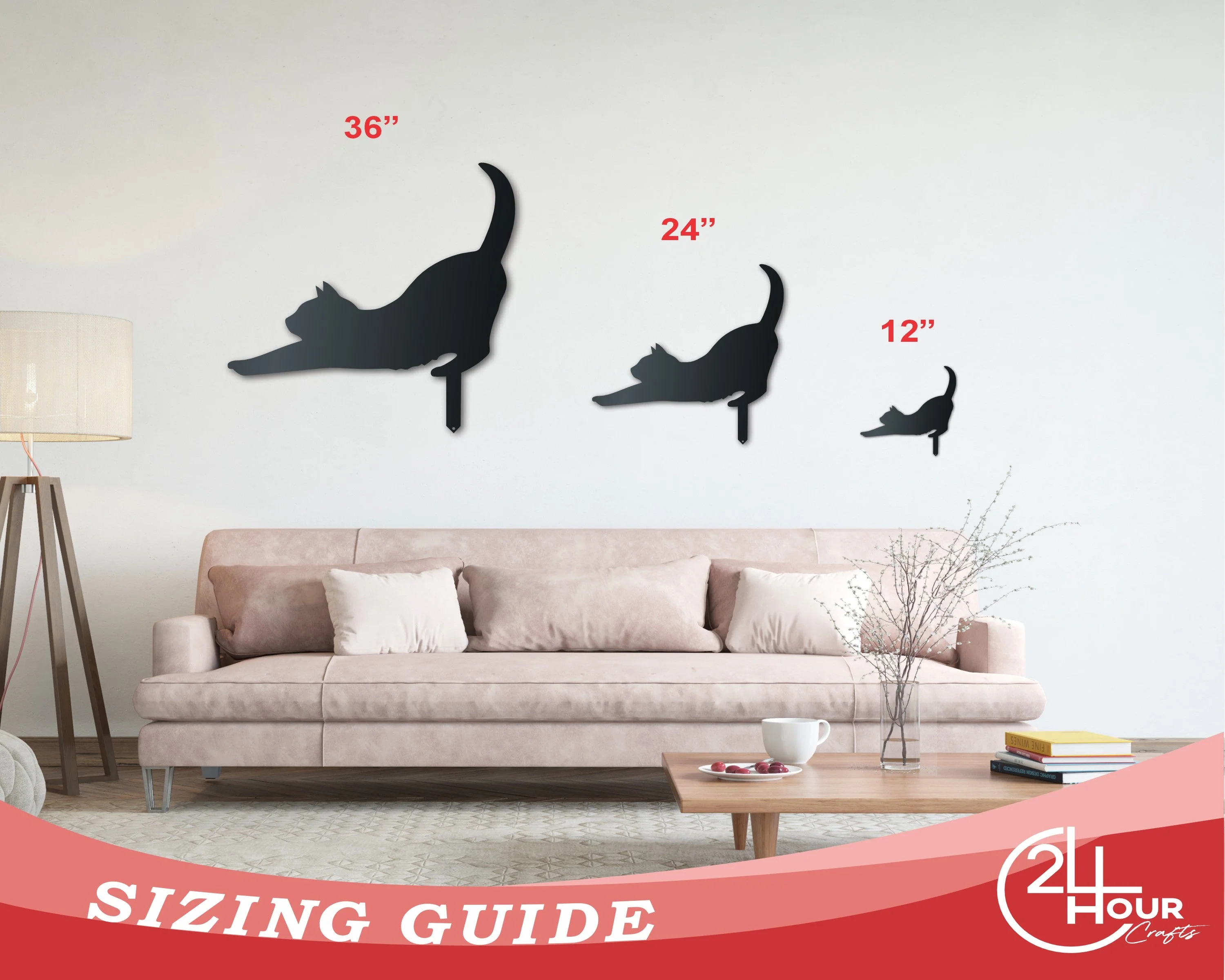 Metal Stretching Cat Garden Stake | Up to 24" | Over 20 Color Options - Image 3