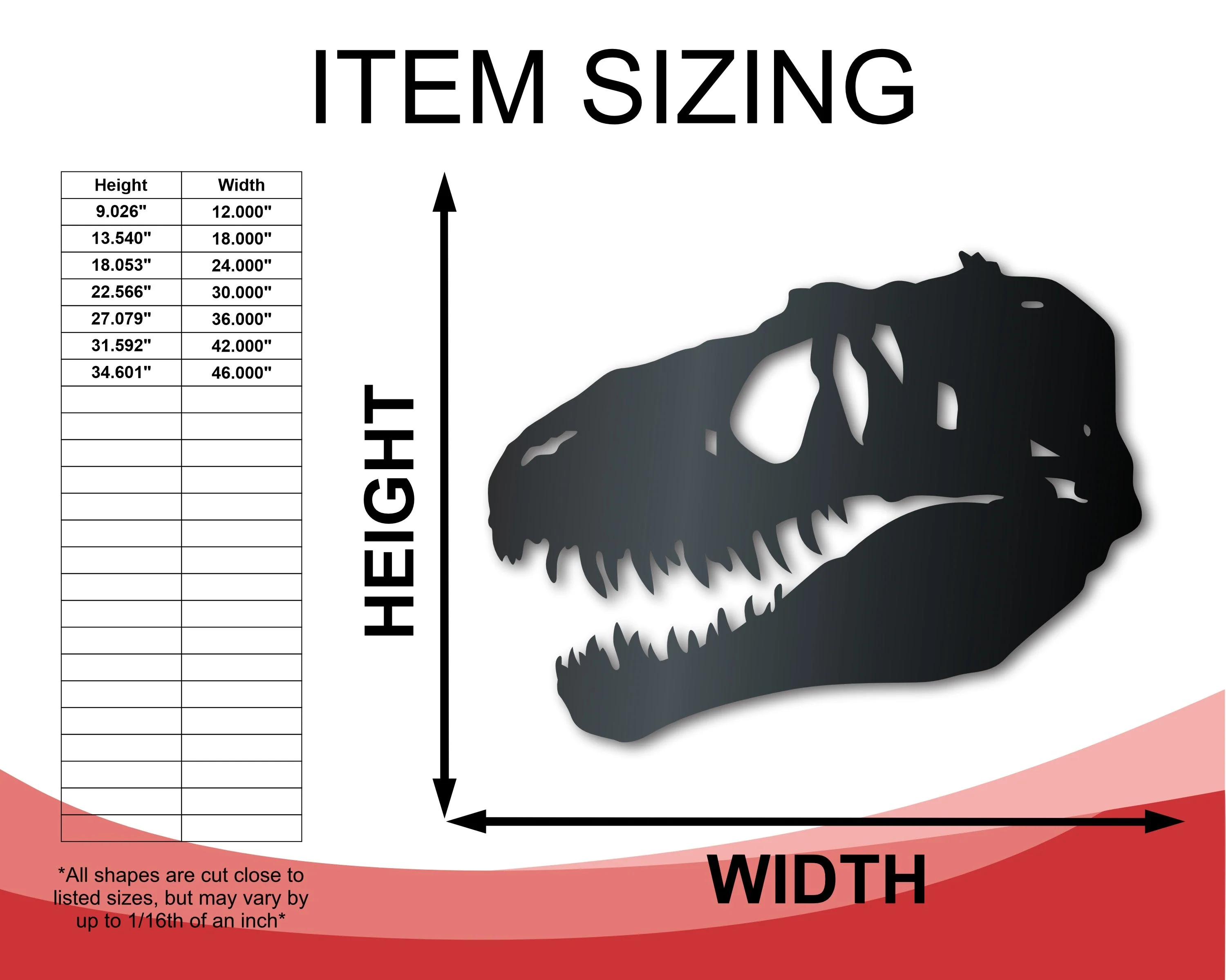 Metal T-Rex Dinosaur Skull Wall Art - 20 Color Options - Image 3