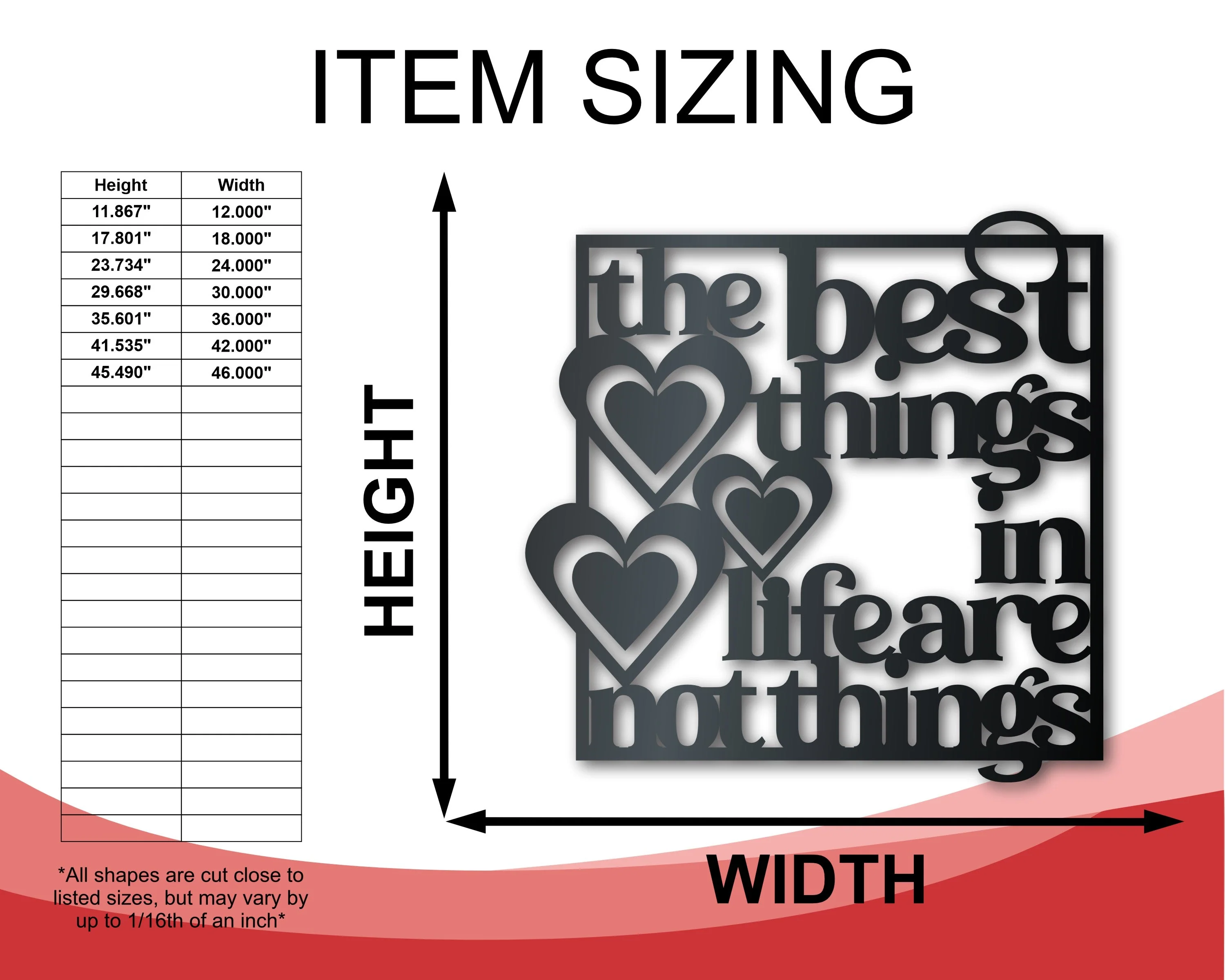 Metal The Best Things in Life Wall Art - Metal Sign - 14 Color Options - Image 2