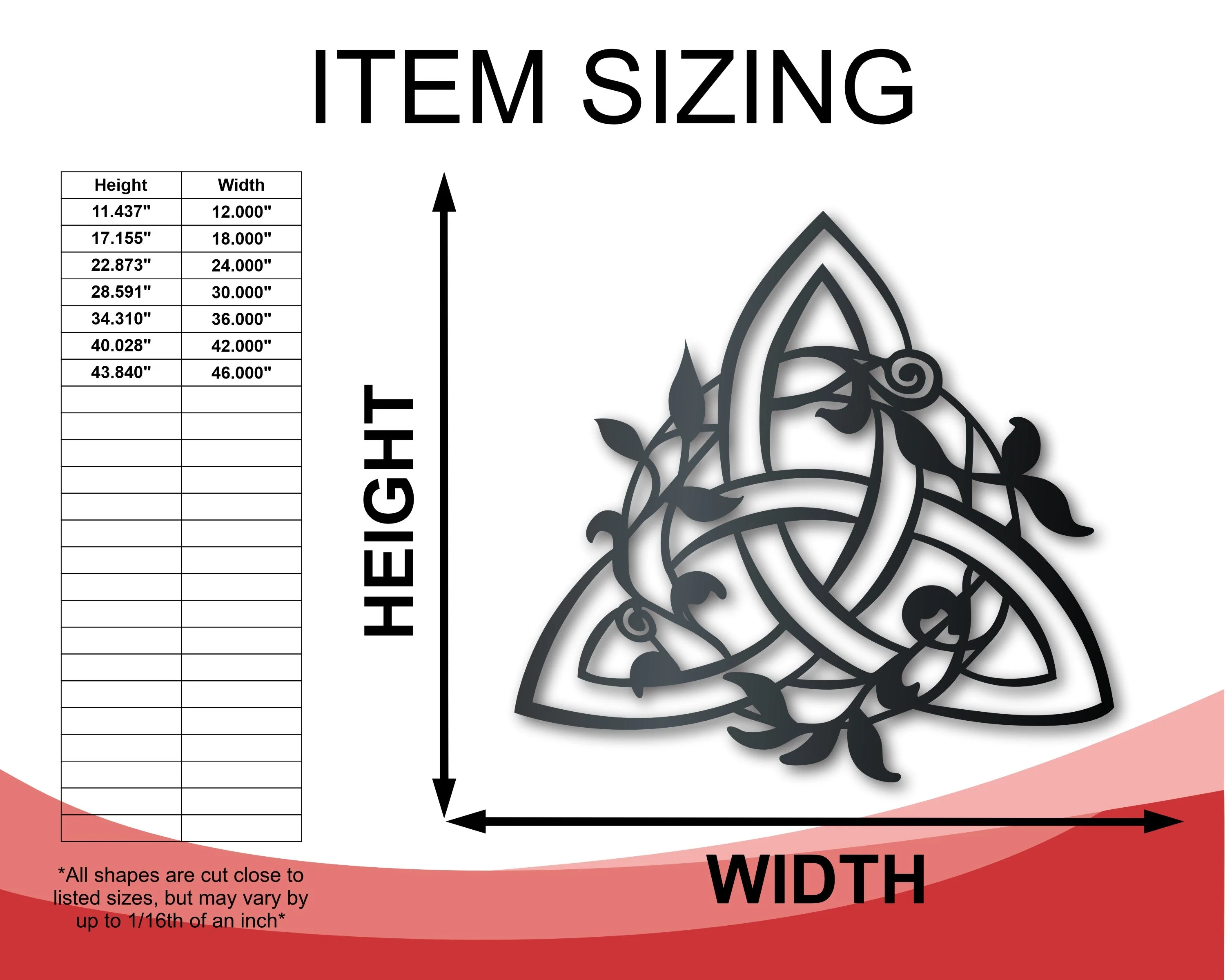 Metal Triquetra Wall Art - Metal Celtic Sign - 14 Color Options - Image 2