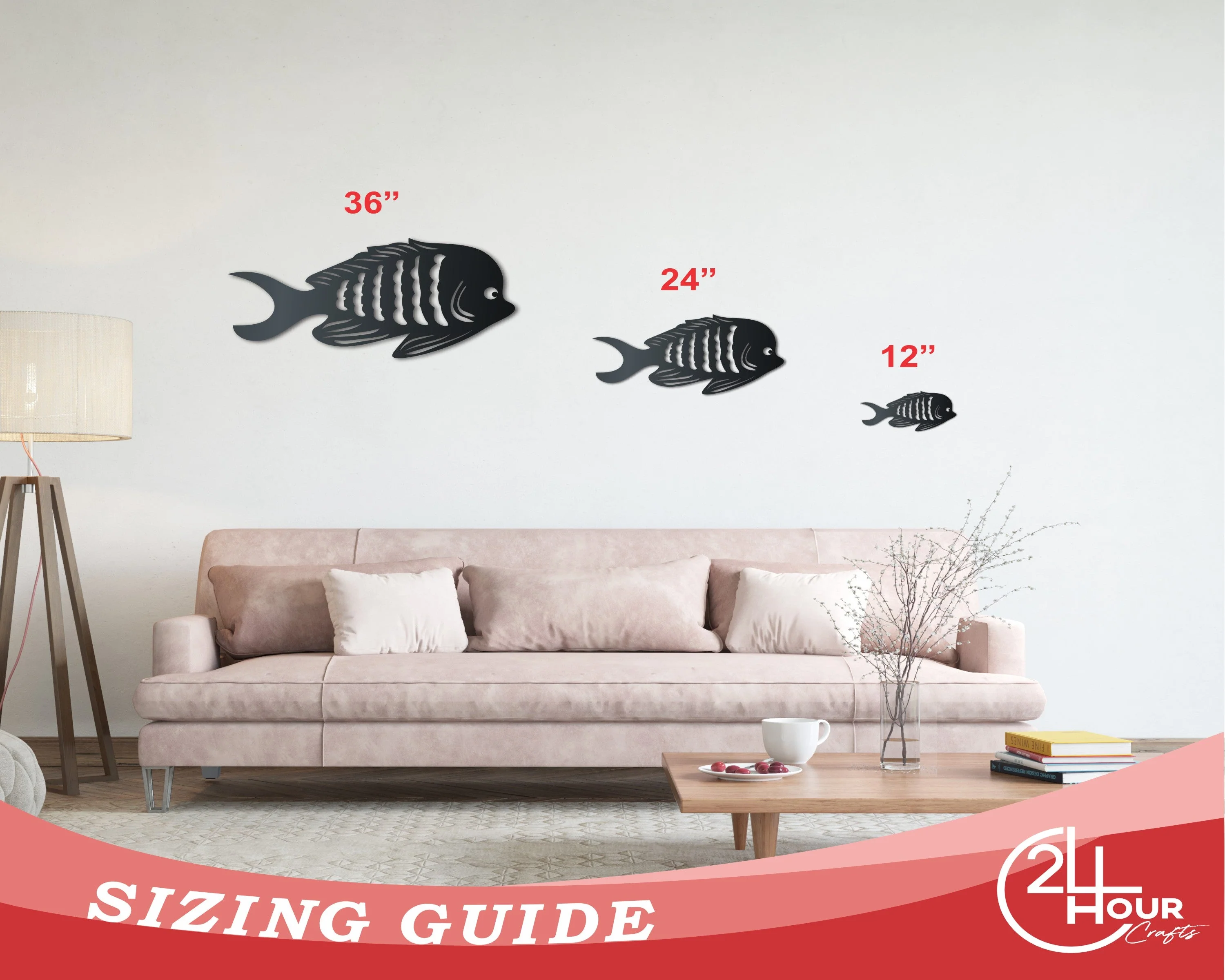 Metal Tropical Fish Sign | Indoor Outdoor | Up to 46" | Over 20 Color Options - Image 5
