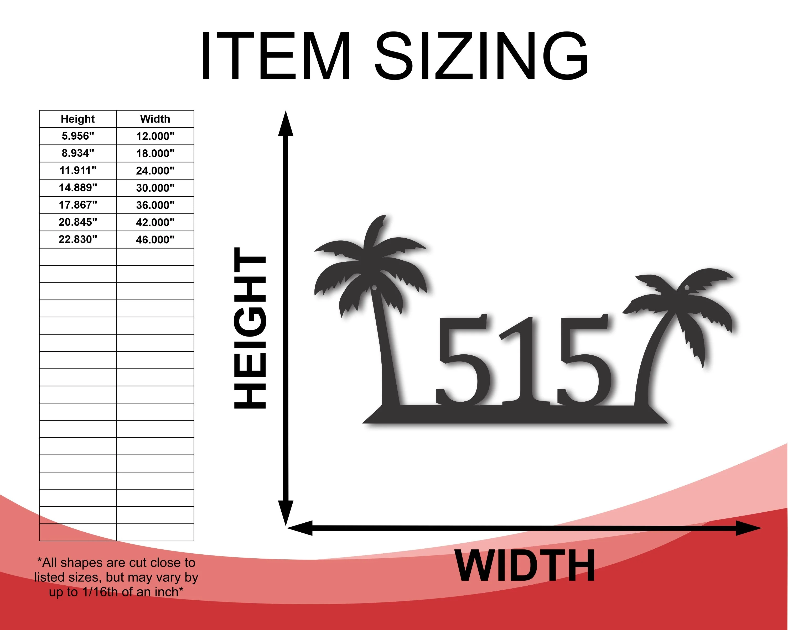 Metal Tropical House Number Sign | Metal Palm Tree Address Sign | 15 Color Options - Image 4