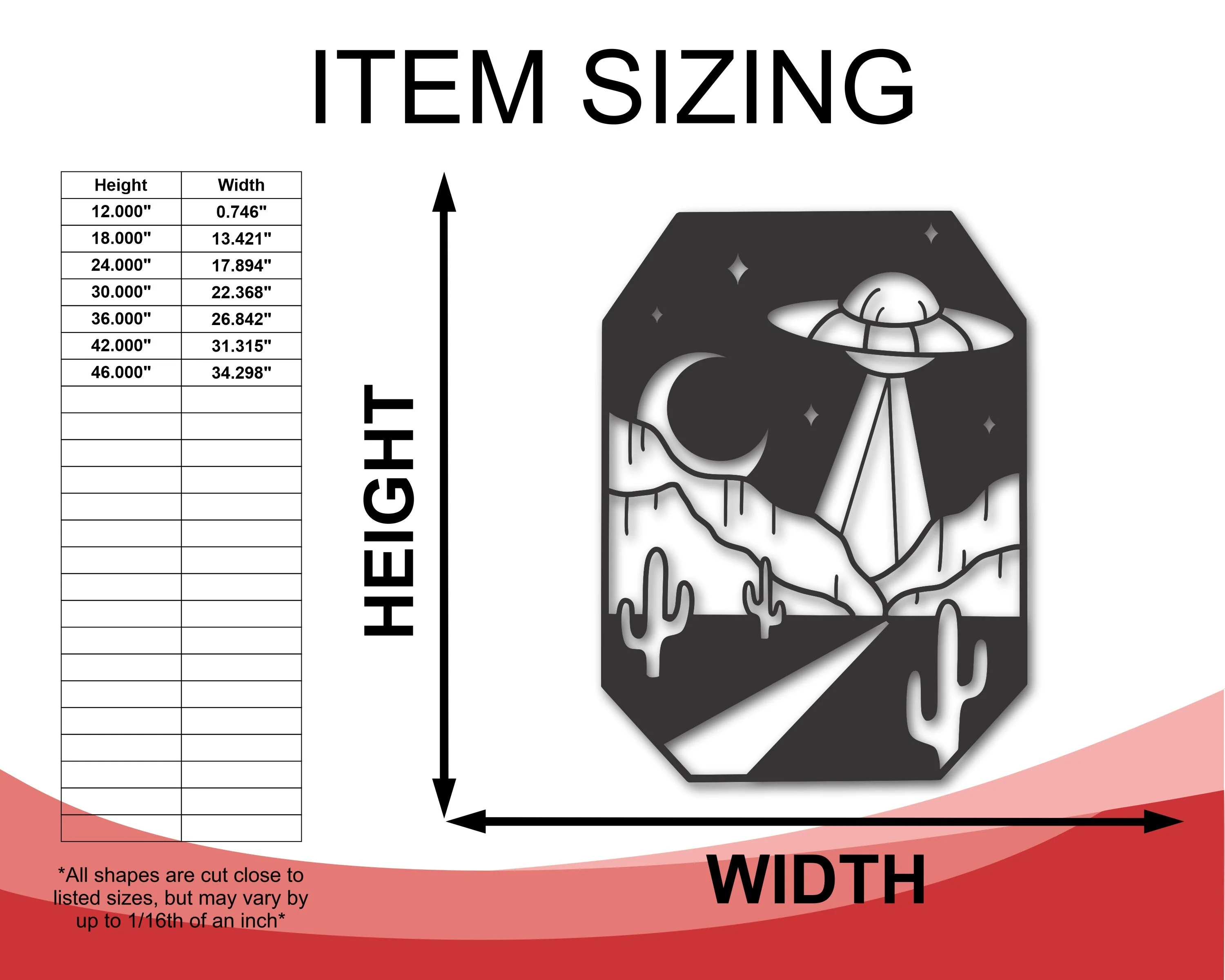 Metal UFO Over Desert Wall Art - Image 3