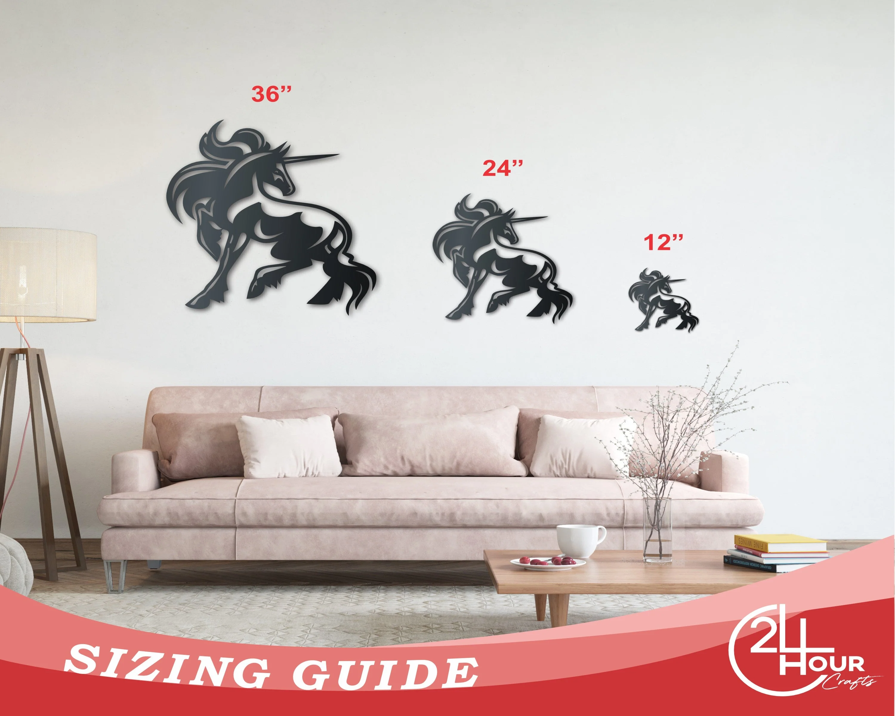 Metal Unicorn Wall Art - 14 Color Options - Image 3