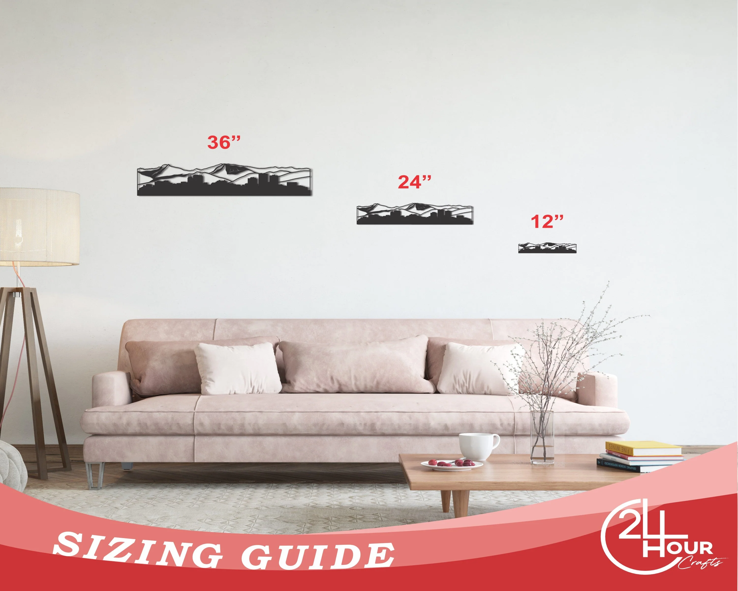 Metal US City Skylines Customizable Wall Art - Image 2