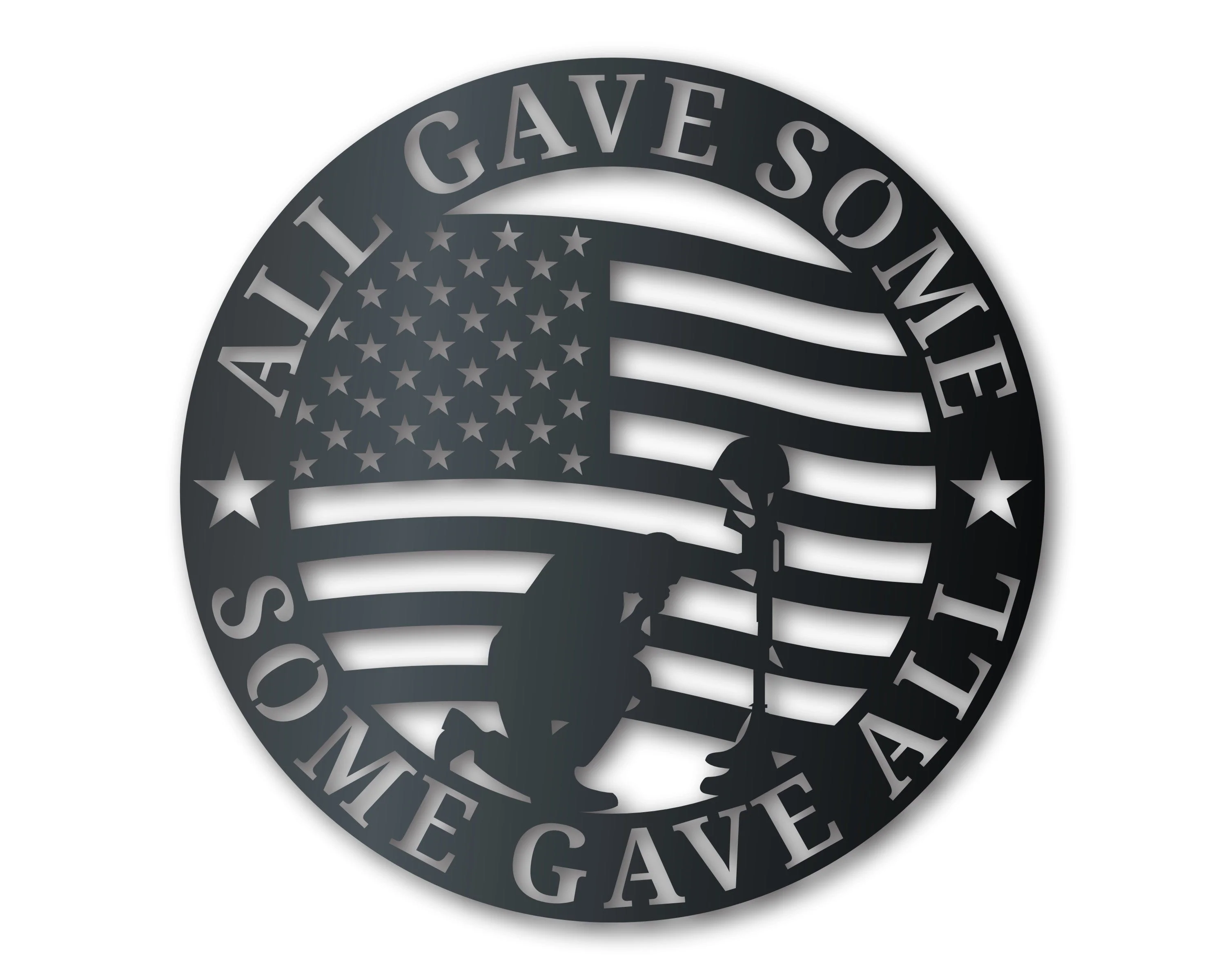 Metal USA Veteran Sacrifice Wall Art | Patriotic Veteran | Memorial Day | Indoor Outdoor | Up to 36" | Over 20 Color Options