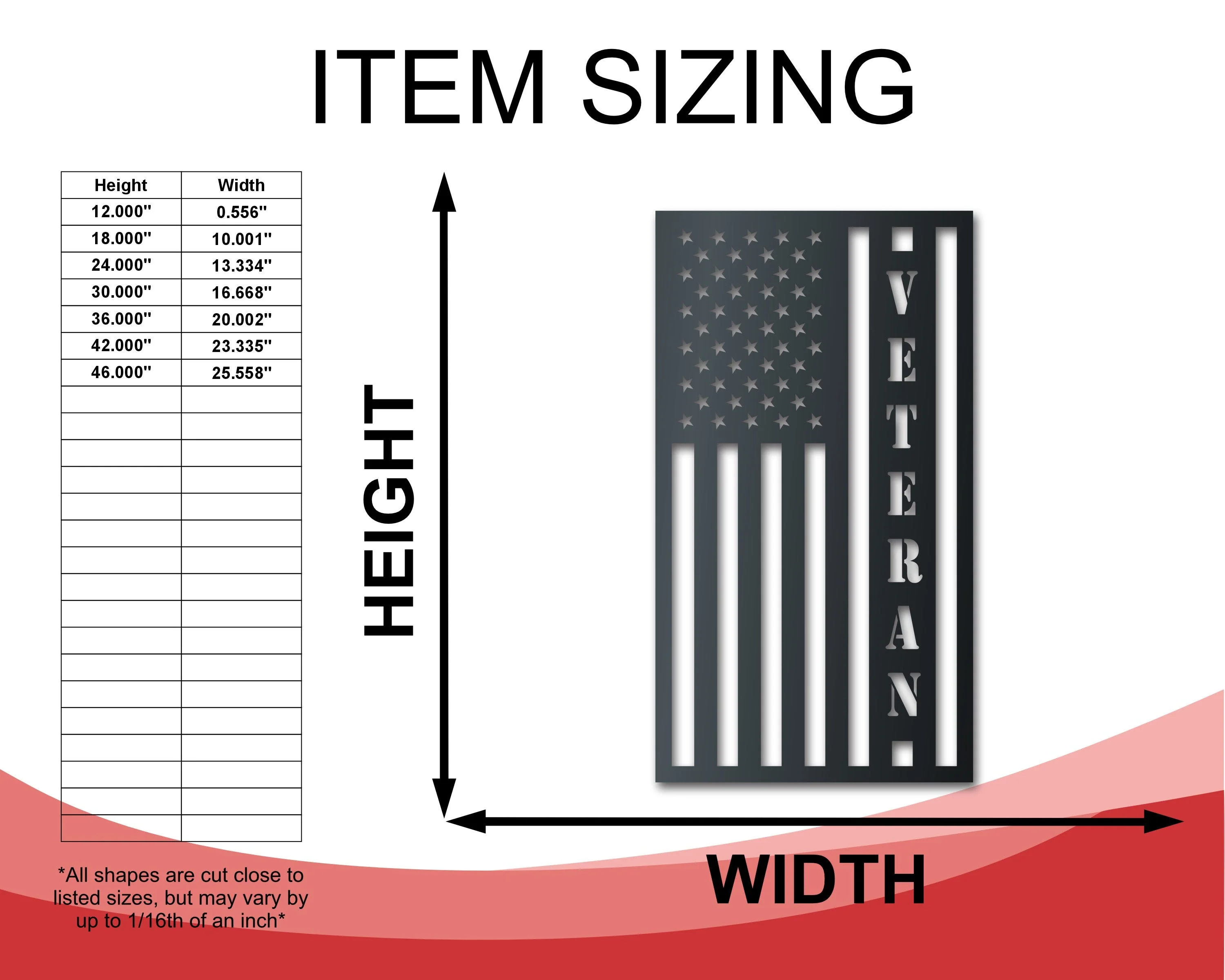 Metal Veteran USA Flag Wall Art | Veterans Patriotic | Indoor Outdoor | Up to 36" | Over 20 Color Options - Image 2