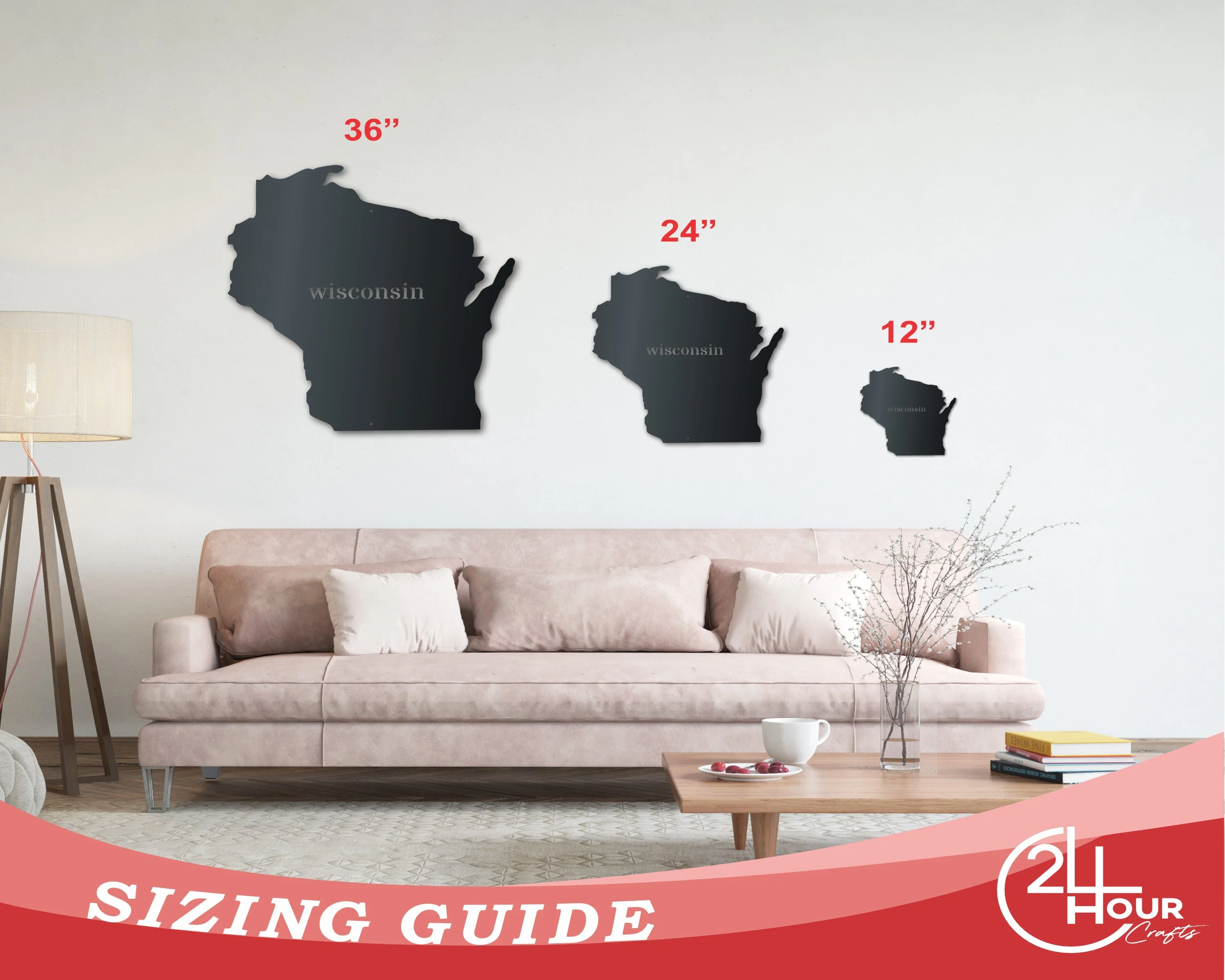 Metal Wisconsin Wall Art - Custom Metal US State Sign - 14 Color Options - Image 3