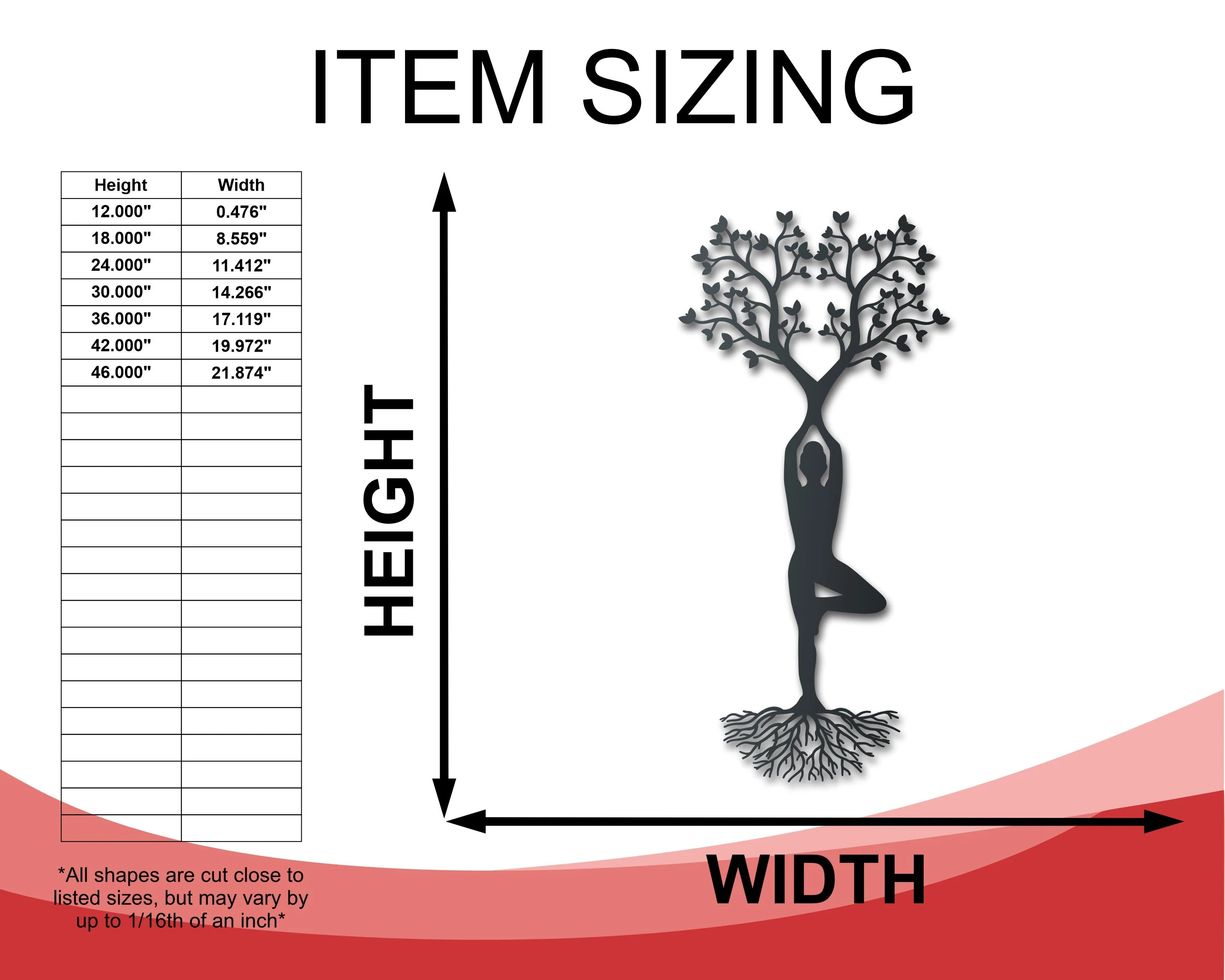 Metal Yoga Tree Pose Wall Art - 14 Color Options - Image 2
