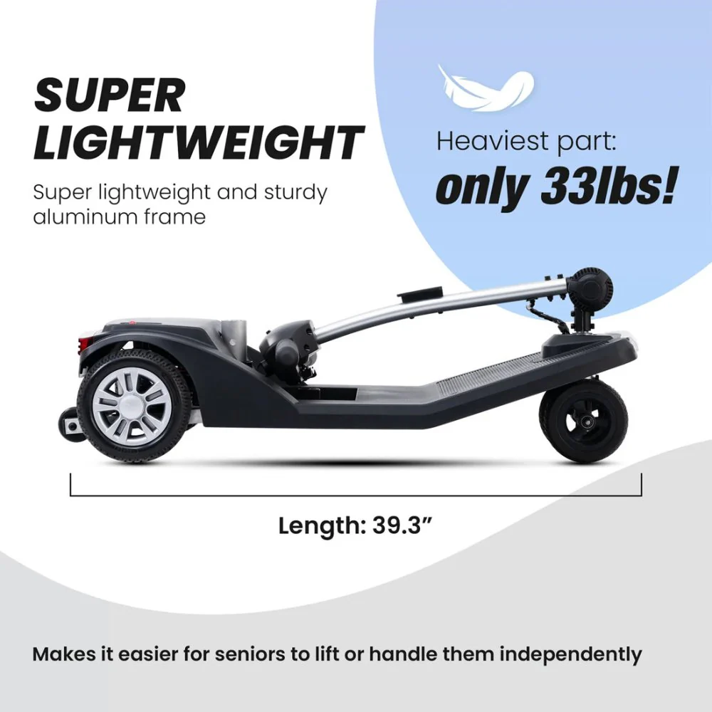 Metro Mobility Air Classic Electric 24V/12AH 250W Airline Approved Portable Folding Mobility Scooter, 265LBS (SAK96425) - Image 2