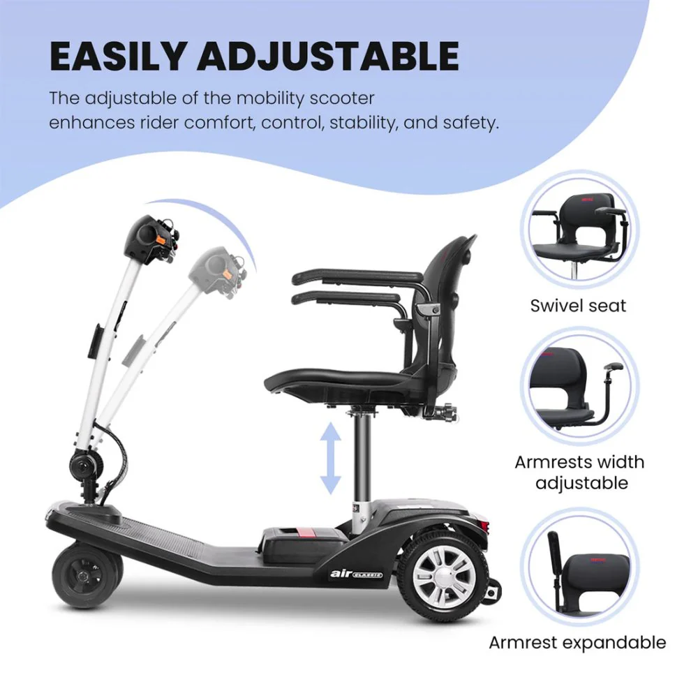 Metro Mobility Air Classic Electric 24V/12AH 250W Airline Approved Portable Folding Mobility Scooter, 265LBS (SAK96425) - Image 8