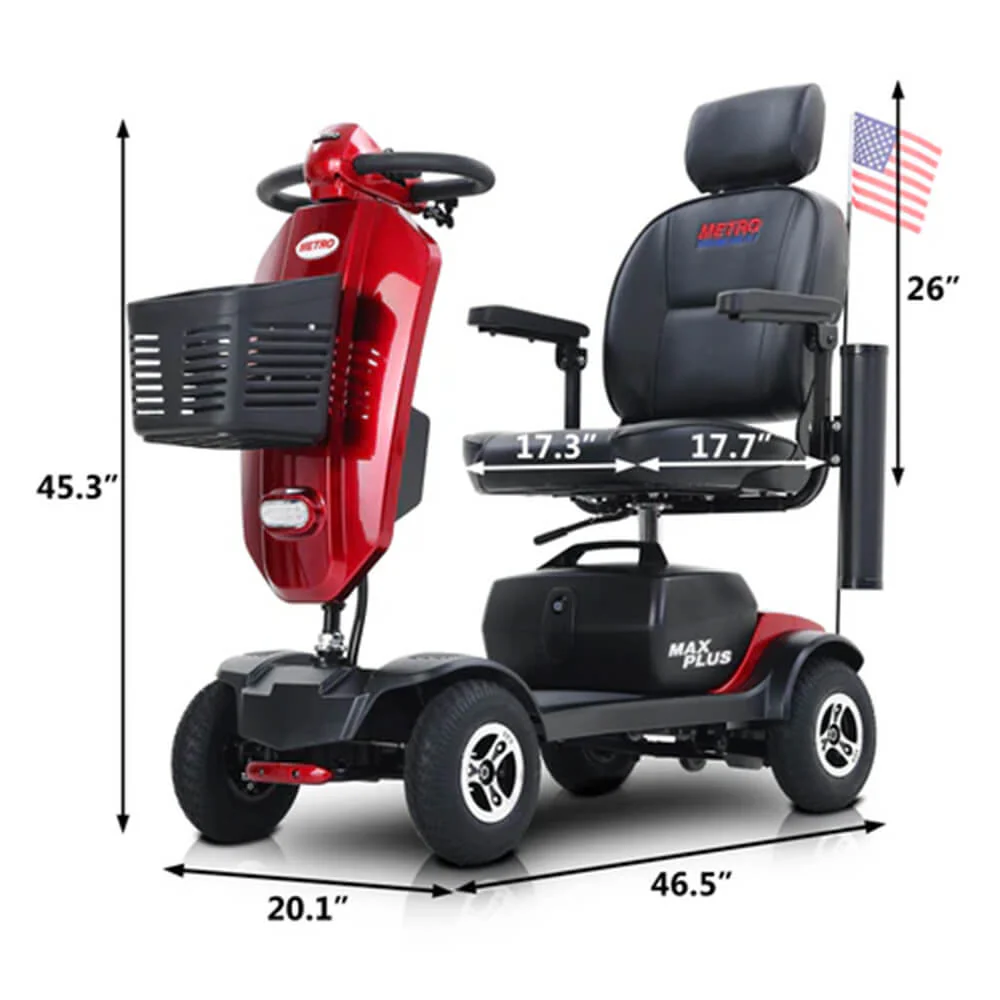 Metro Mobility Max Plus 24V/20AH Heavy Duty Electric Drive Mobility Scooter, 300LBS (SAK93164) - Image 13