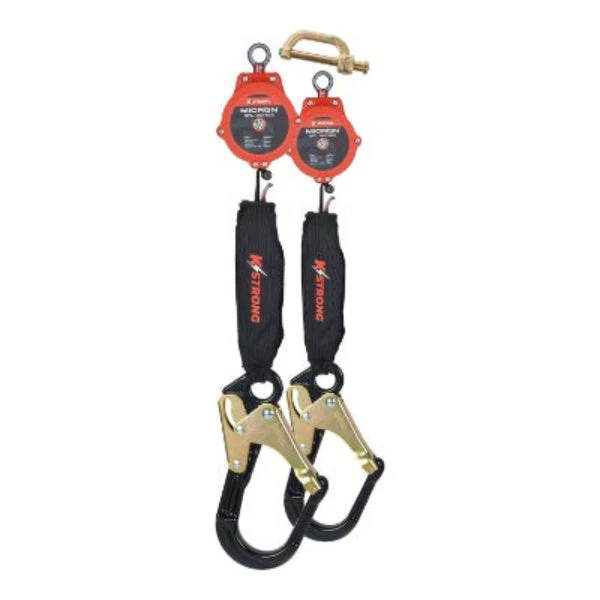 Micron Self Retracting Lifeline - Lrg Aluminum Rebar Hook w/ Steel Gate - 6ft - Image 2