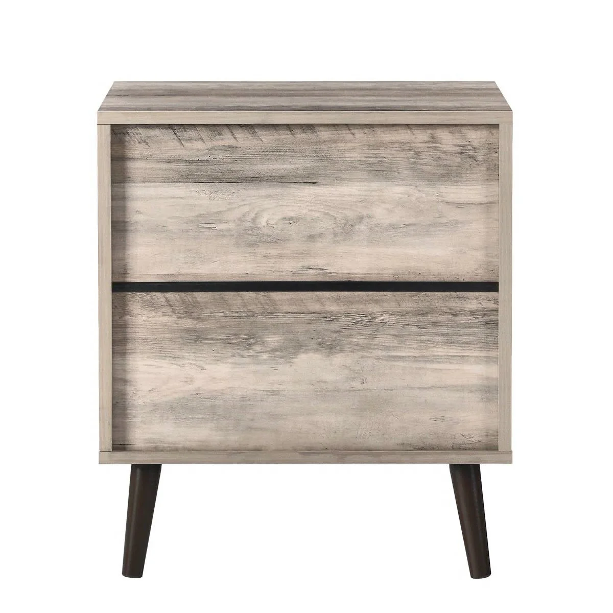 Mid-Century Modern 1-Drawer Nightstand Bedroom End Table in Grey Wood Finish - Image 3