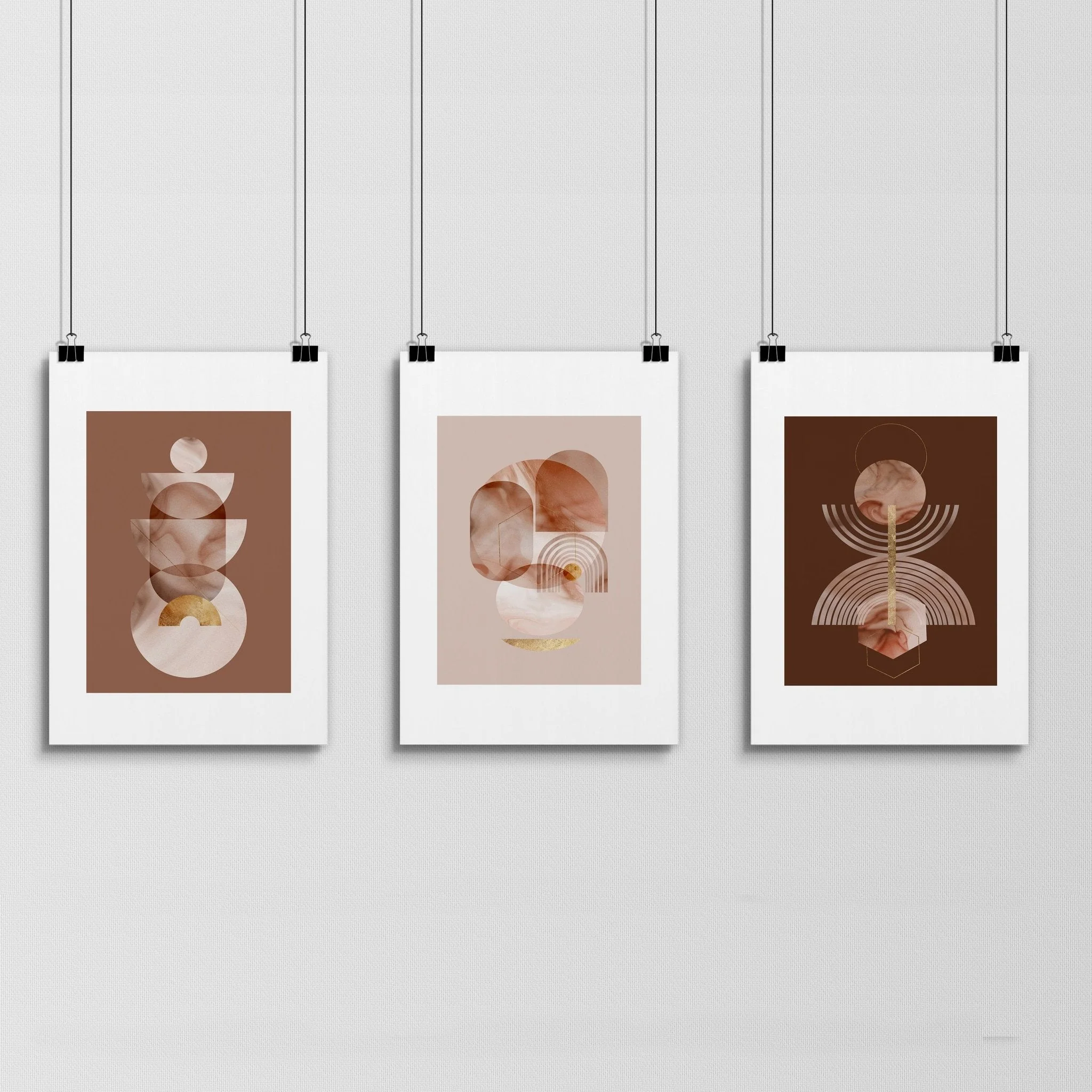Mid century modern artwork | set of 3 framed wall art prints - Image 13