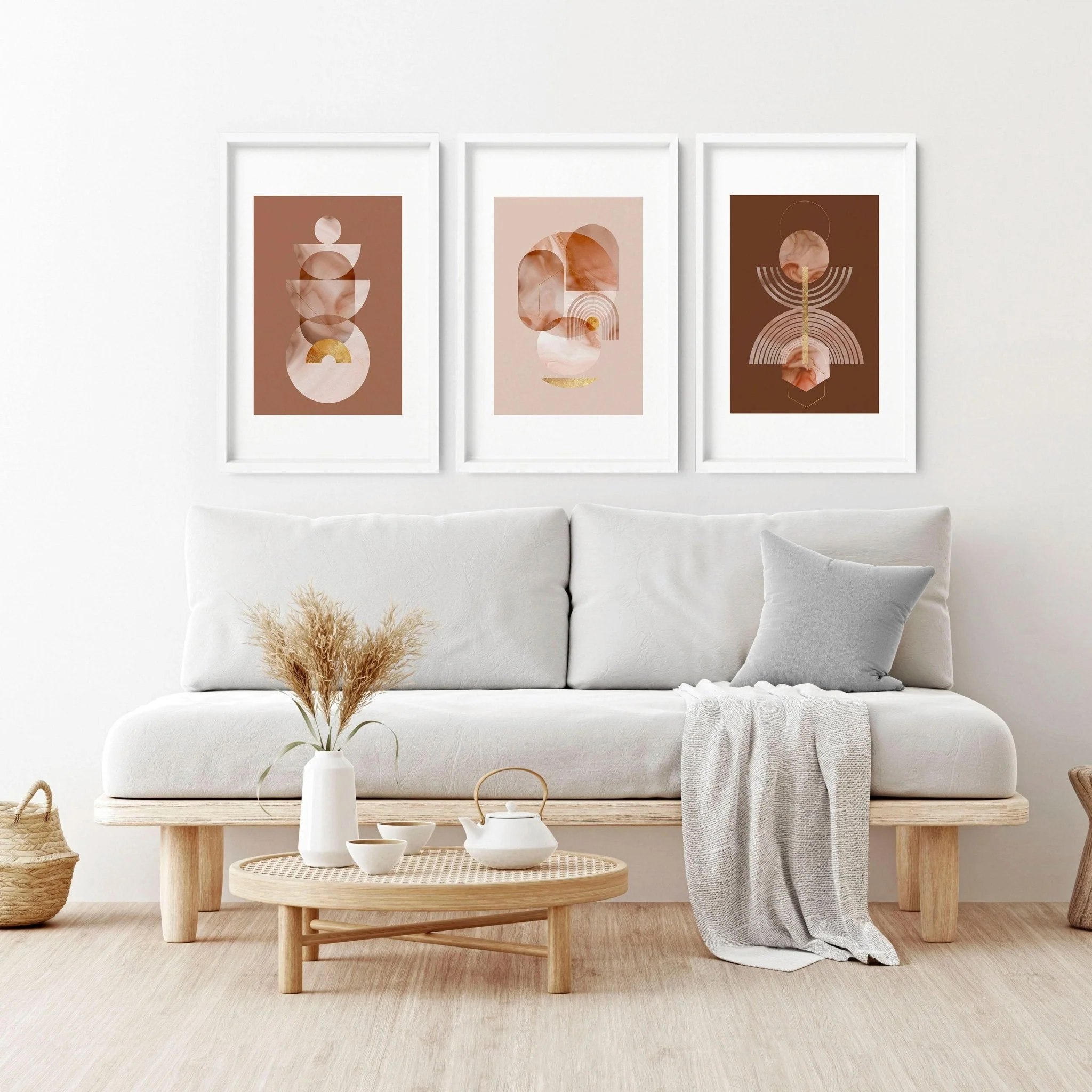 Mid century modern artwork | set of 3 framed wall art prints - Image 2
