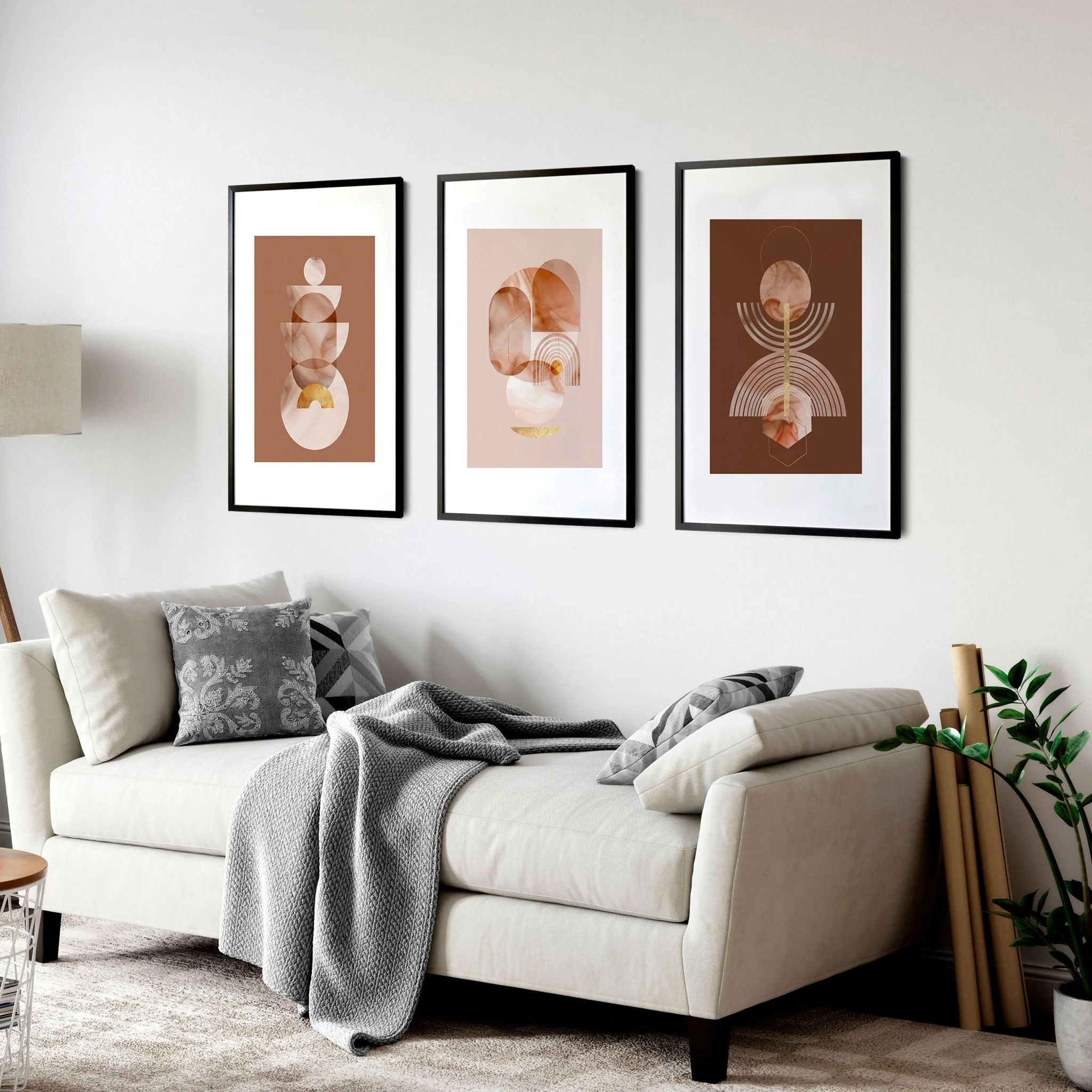 Mid century modern artwork | set of 3 framed wall art prints - Image 8