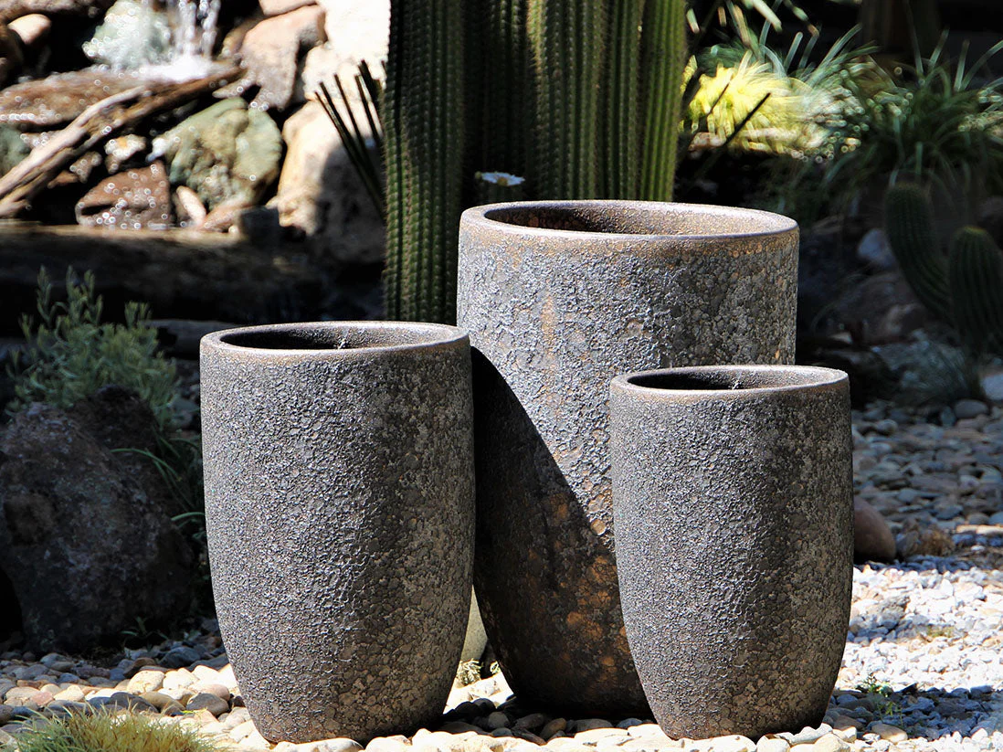Mid Height Barrel Planter - Set of 3 (Silver Rock) By Plantatorem - Image 2