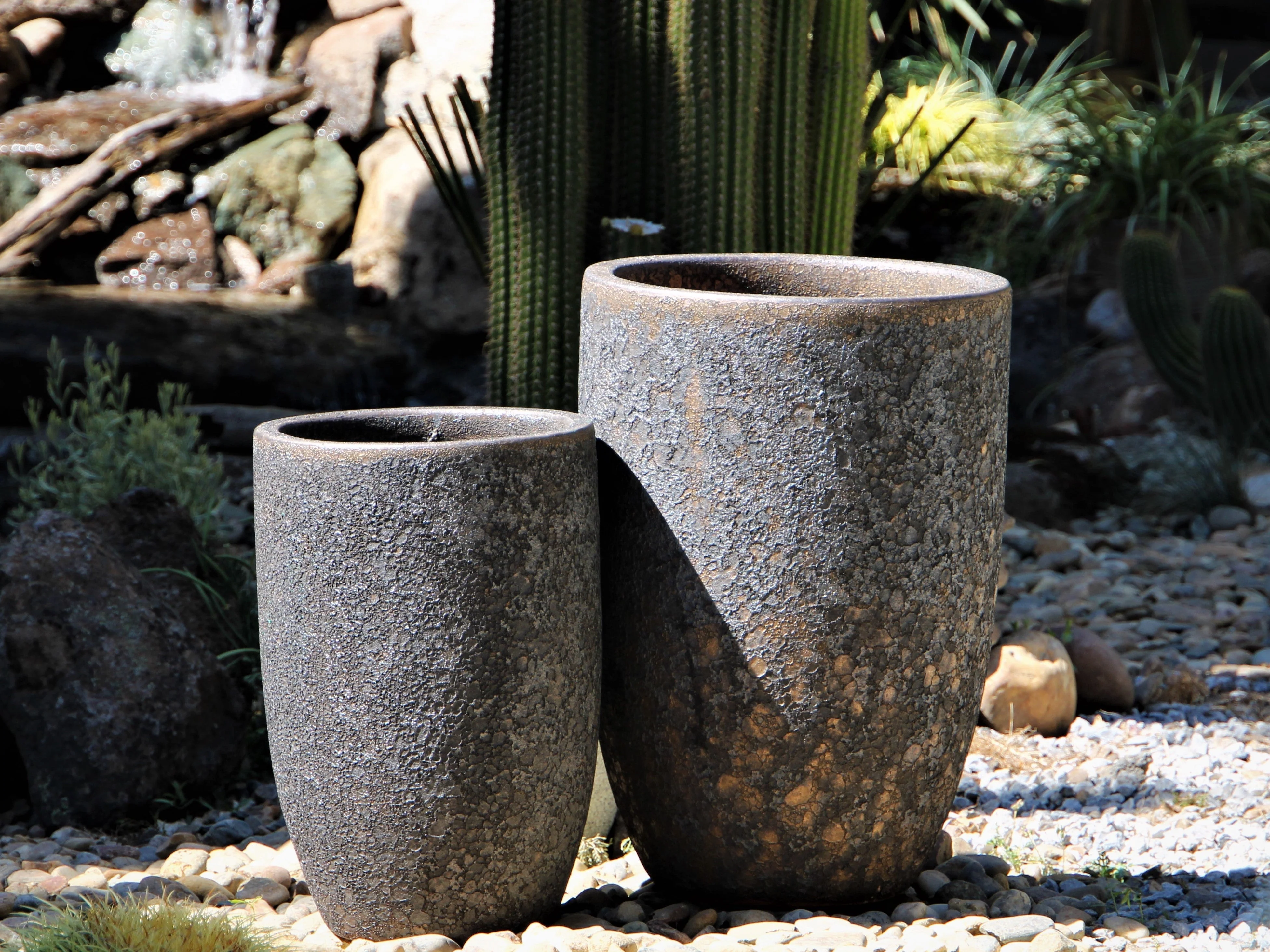 Mid Height Barrel Planter - Set of 3 (Silver Rock) By Plantatorem - Image 3