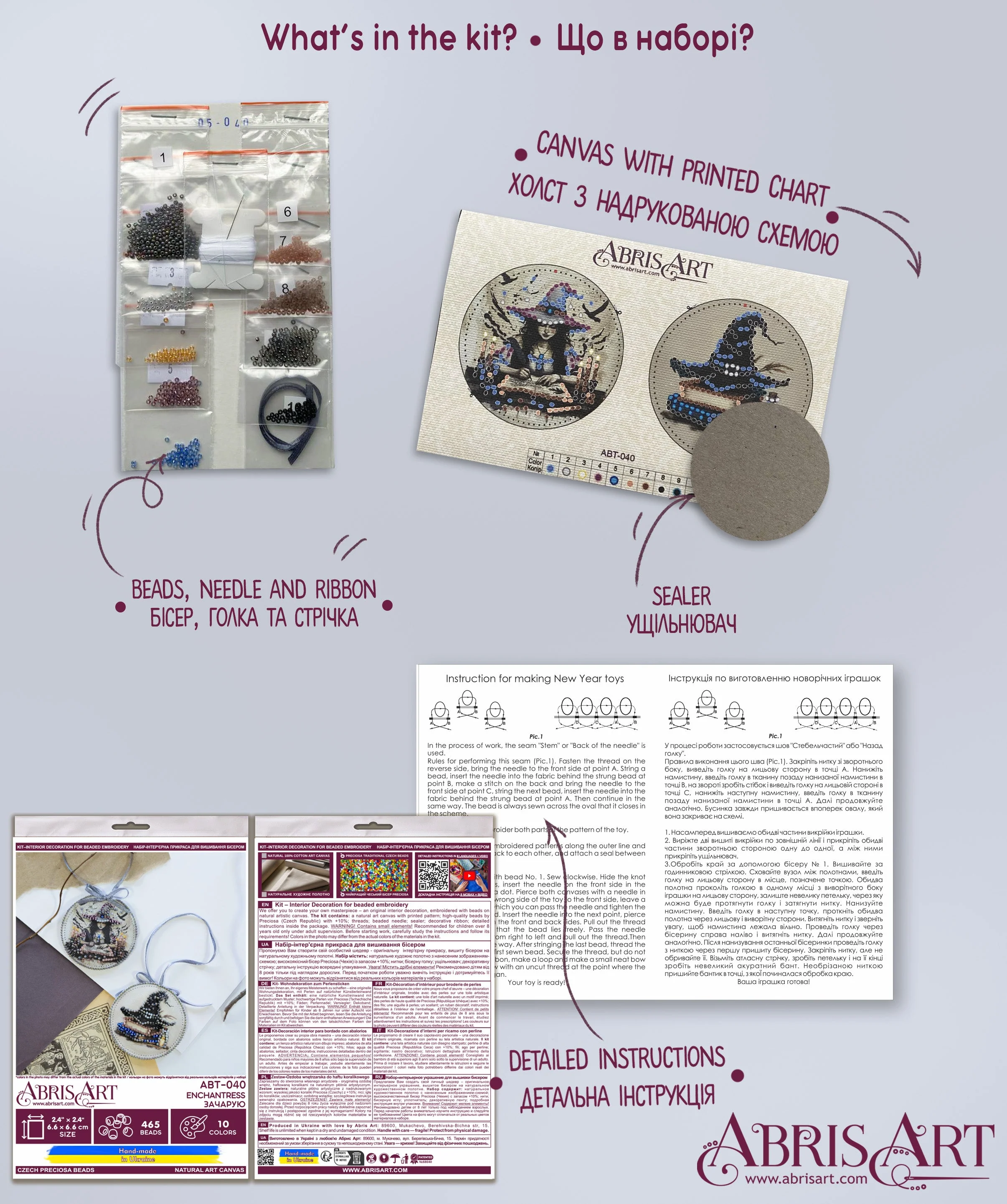 Mini Bead Embroidery Kit Decoration - Enchantress ABT-040 - Image 6