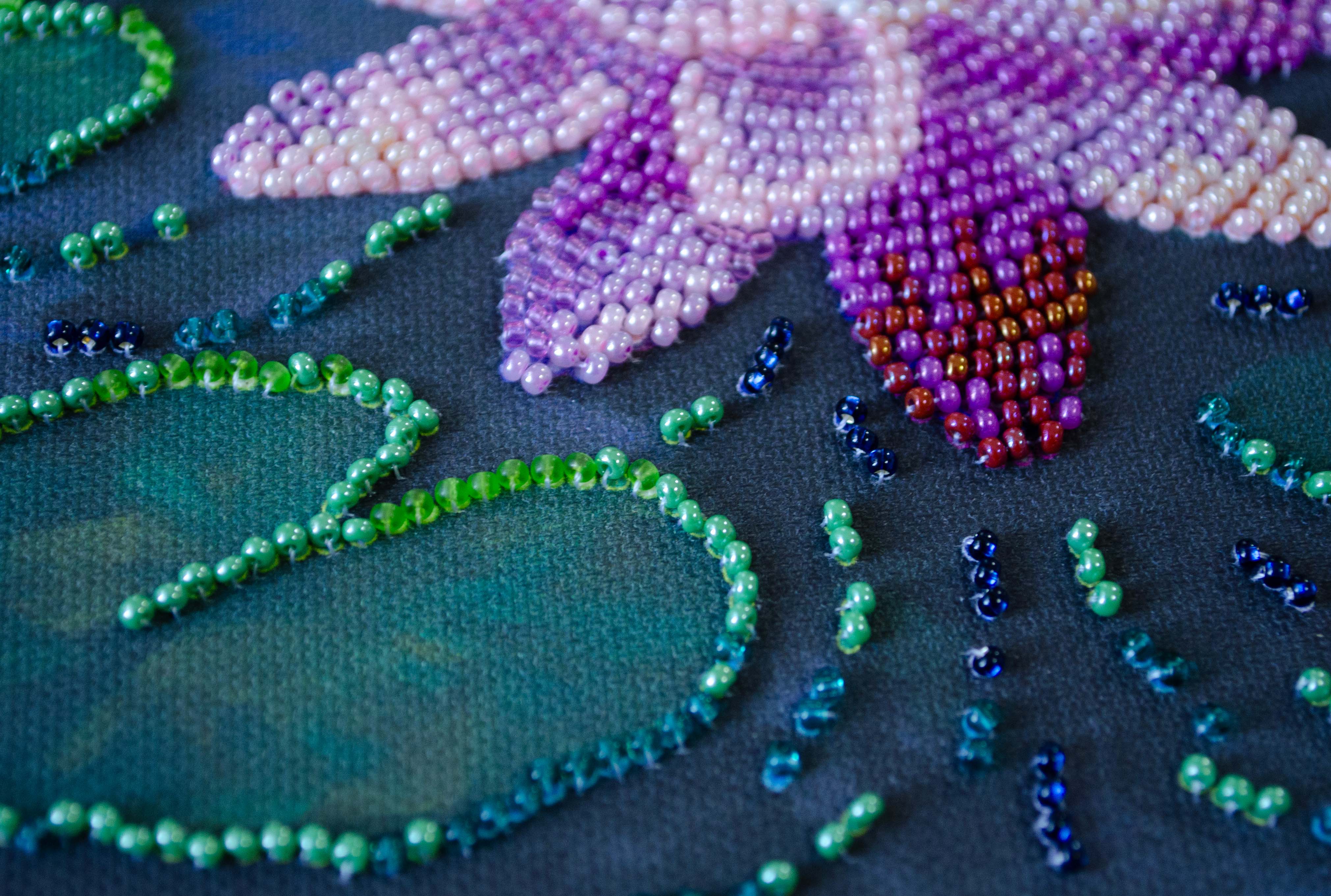 Mini Bead embroidery kit - Water lily AM-262 - Image 4