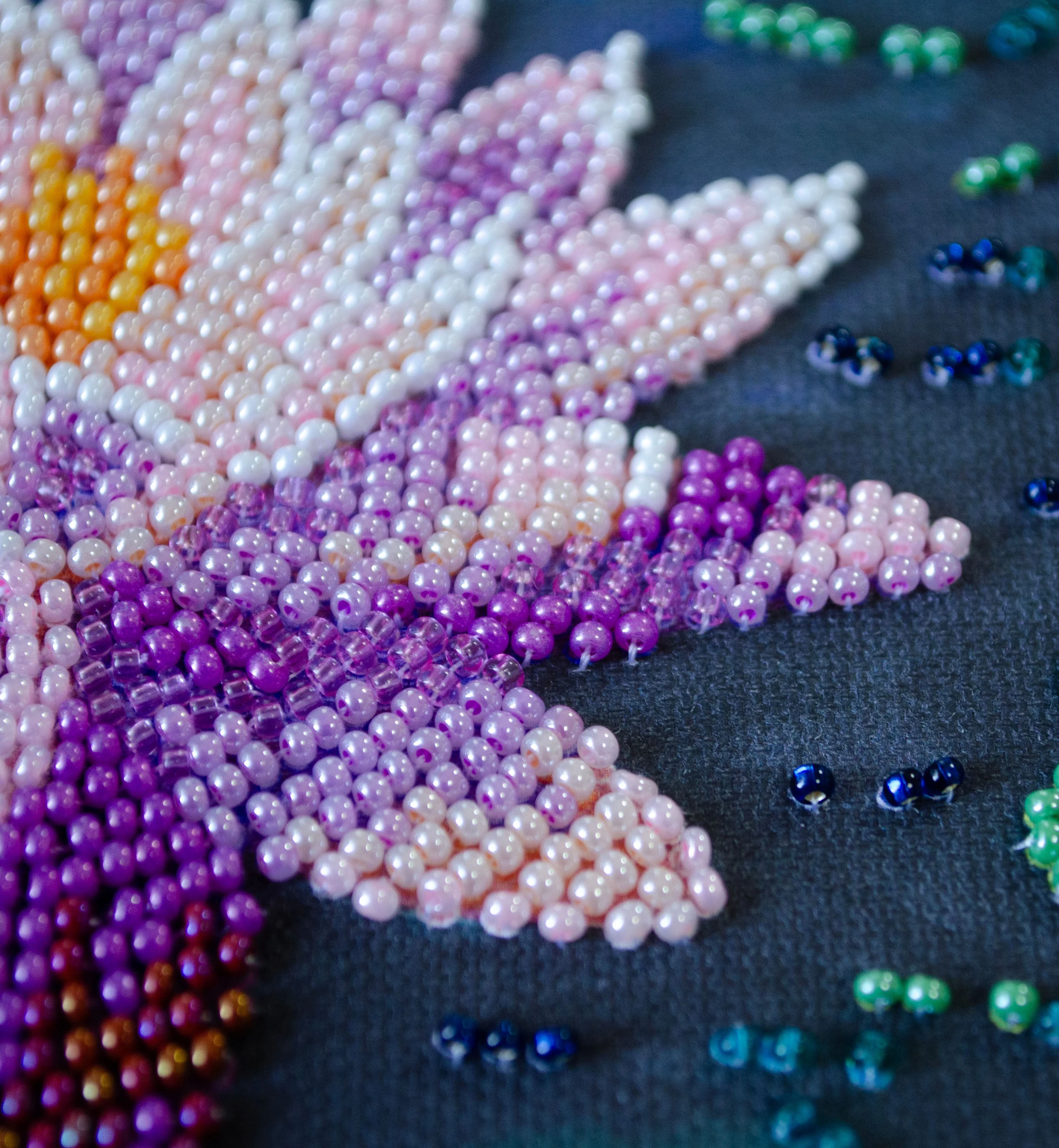 Mini Bead embroidery kit - Water lily AM-262 - Image 5
