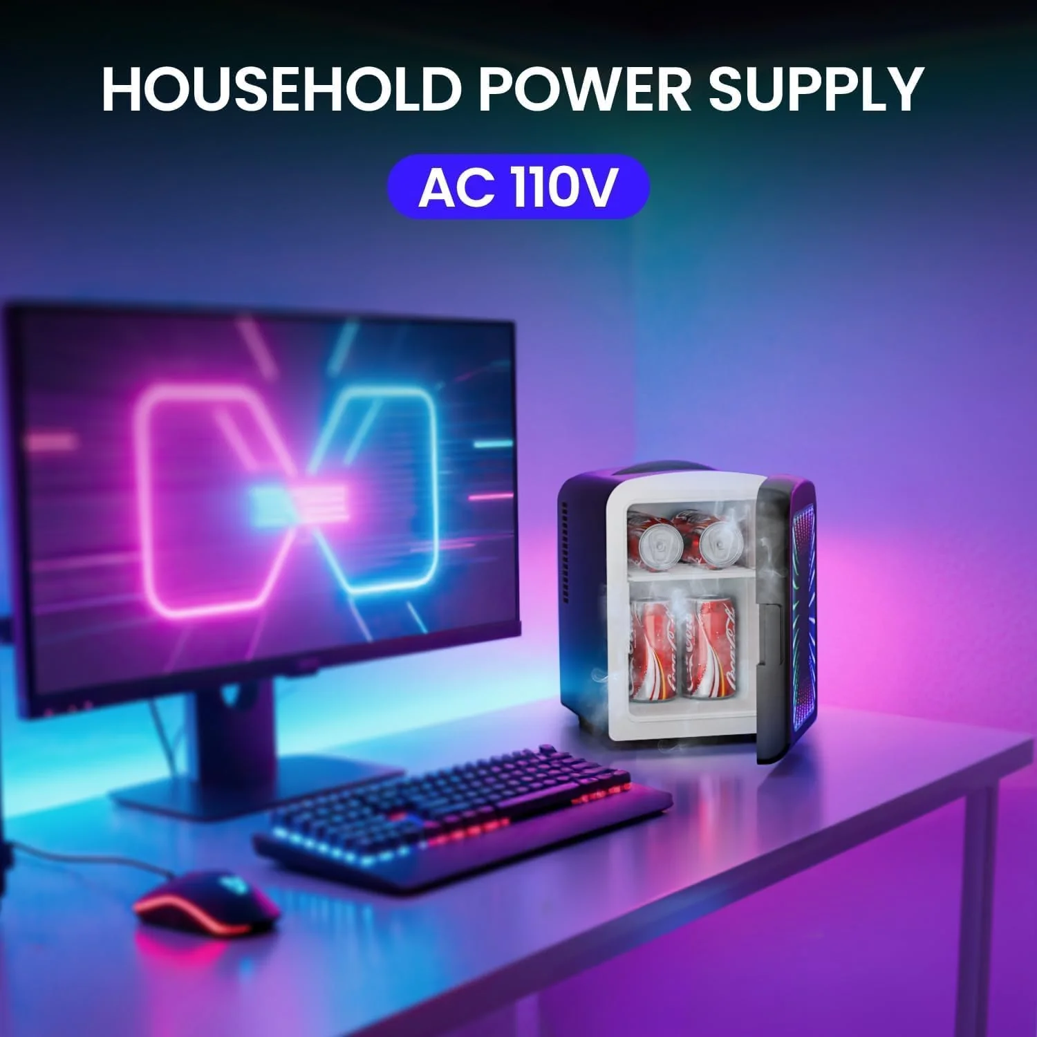 Mini Compact Refrigerator with Gaming Light  F3404L - Image 10