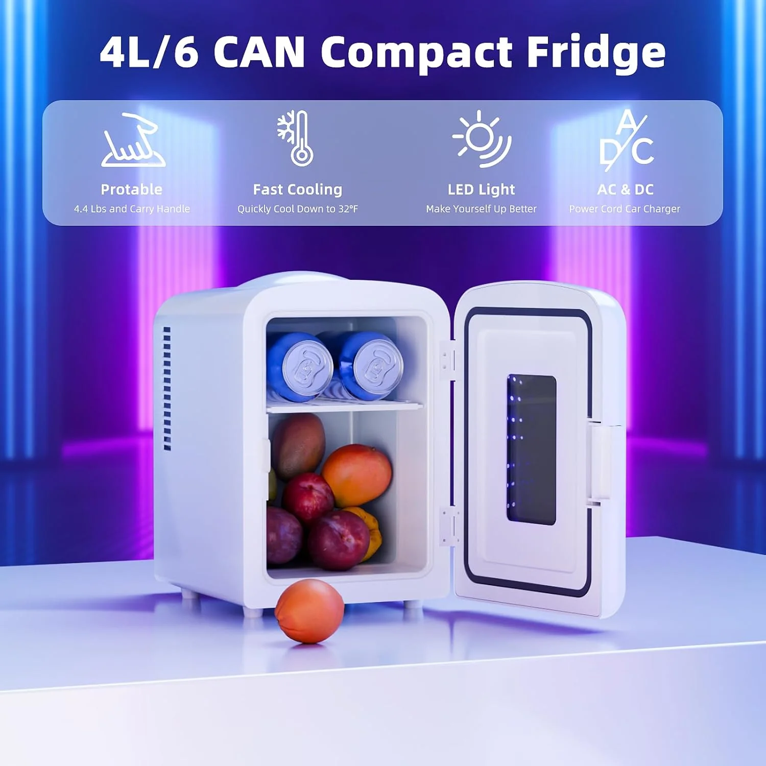 Mini Compact Refrigerator with Gaming Light  F3404L - Image 2