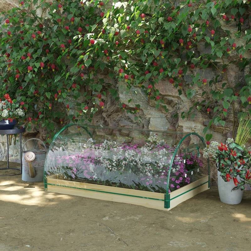 Mini Raised Garden Bed Planter Box Greenhouse Combo with Clear PVC Cover - Image 2