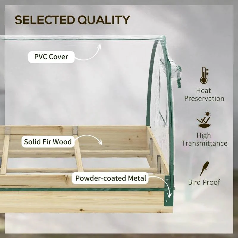 Mini Raised Garden Bed Planter Box Greenhouse Combo with Clear PVC Cover - Image 3