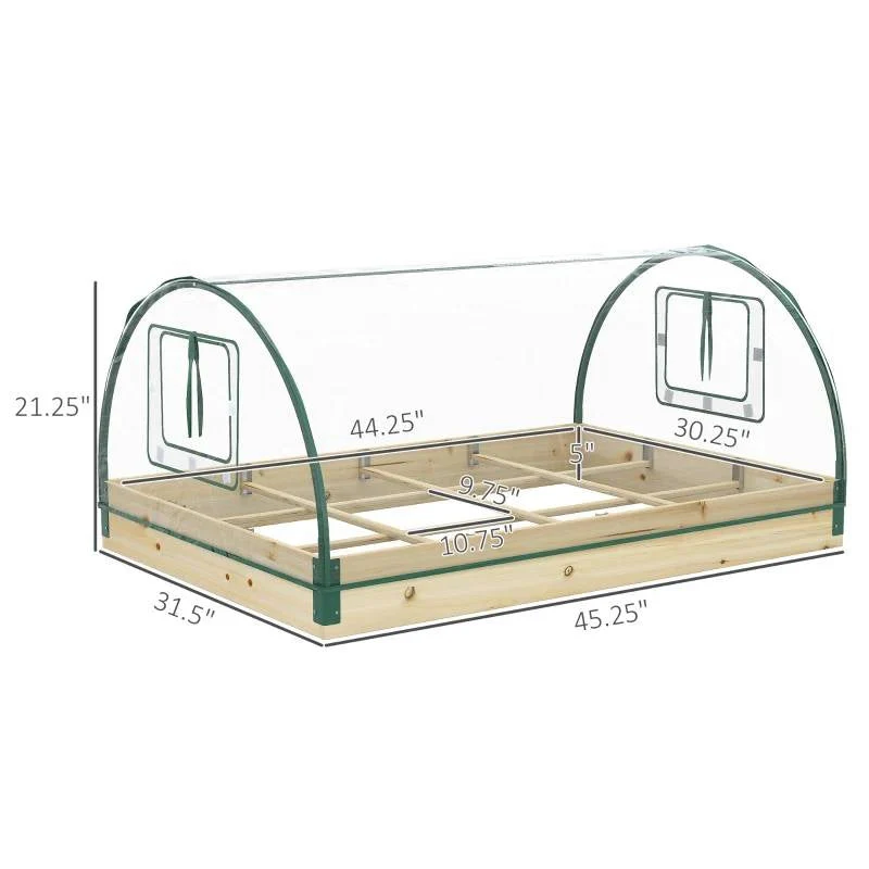 Mini Raised Garden Bed Planter Box Greenhouse Combo with Clear PVC Cover - Image 5