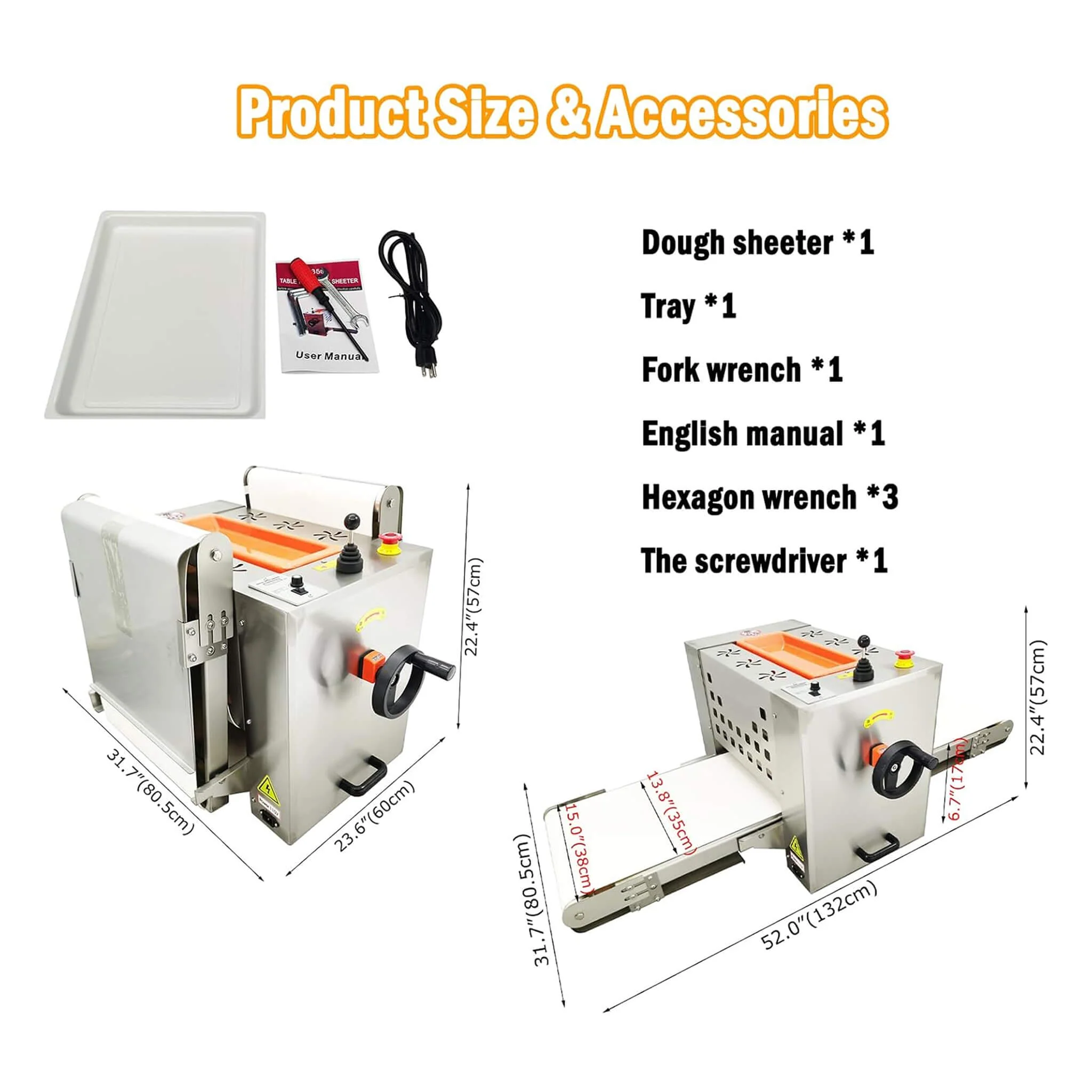Mini Reversible Stainless Steel Commercial Pastry Pizza Dough Roller Sheeter (SAK92751) - Image 7