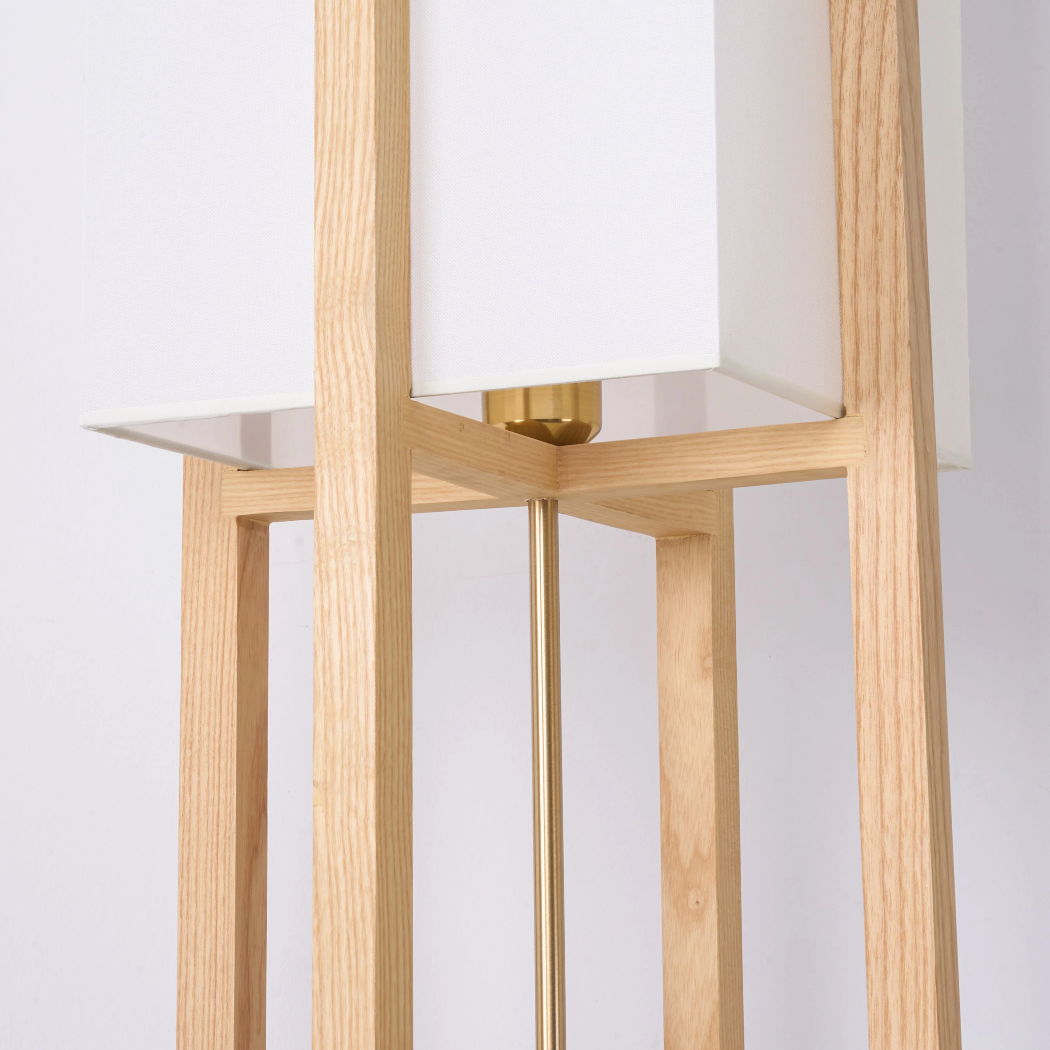Minimalist Japanese Zen Floor Lamp, Solid Wood Standing Lamp with Soft Fabric Shade - Image 7