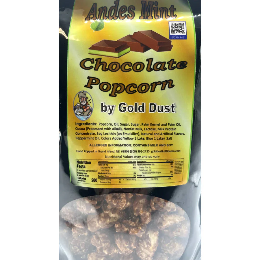 Mint Chocolate Covered Popcorn | Pack of 2 | 6 oz | Non-GMO | Gold Dust Kettle Corn - Image 3