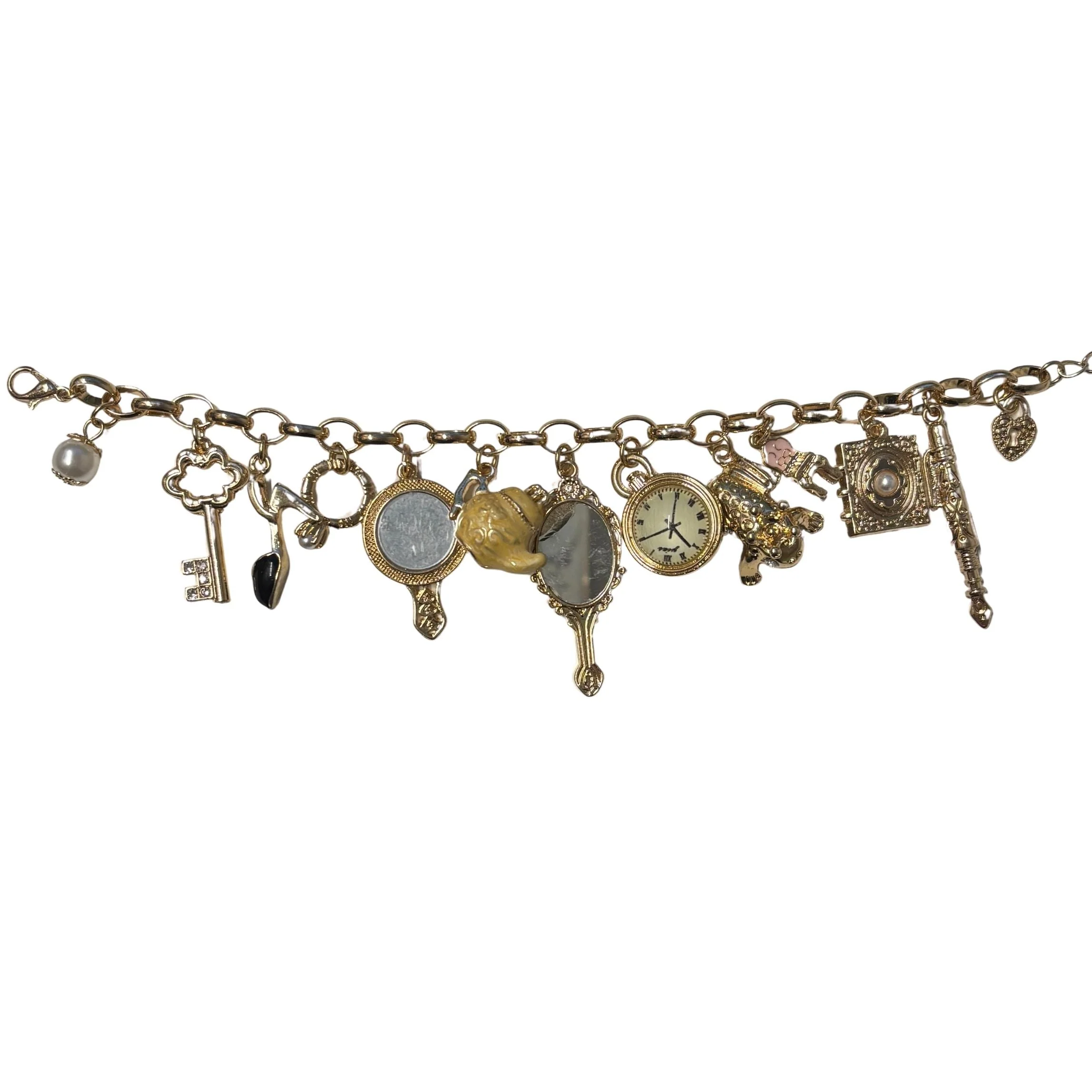 Mirror Mirror Fantasy Gold Charm Bracelet | Fairytale Jewelry - Image 4