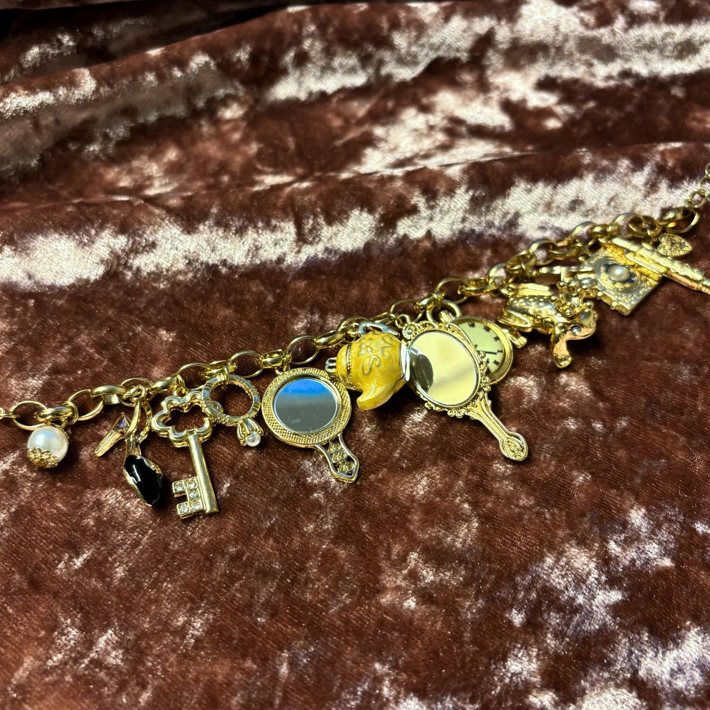 Mirror Mirror Fantasy Gold Charm Bracelet | Fairytale Jewelry - Image 5