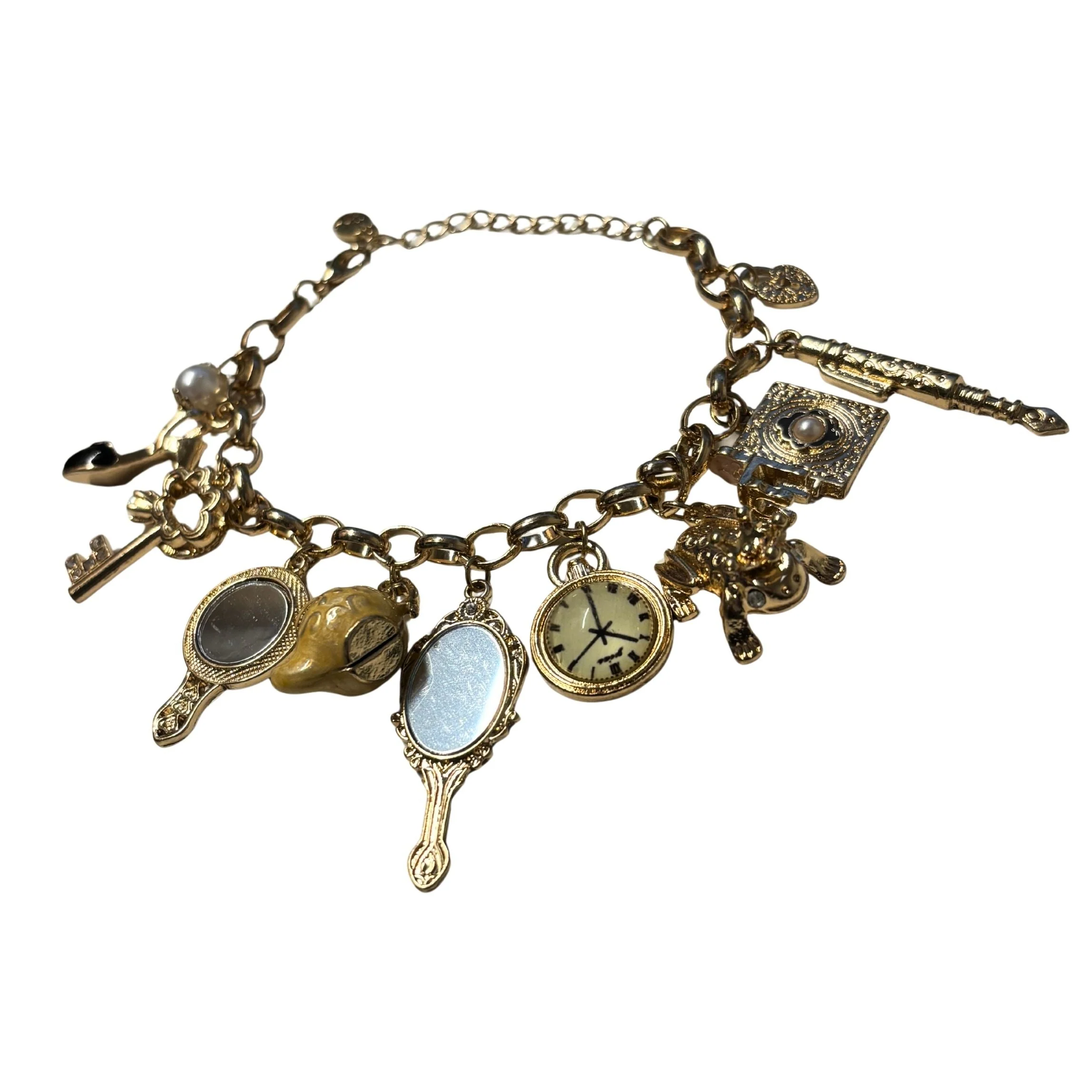 Mirror Mirror Fantasy Gold Charm Bracelet | Fairytale Jewelry - Image 7