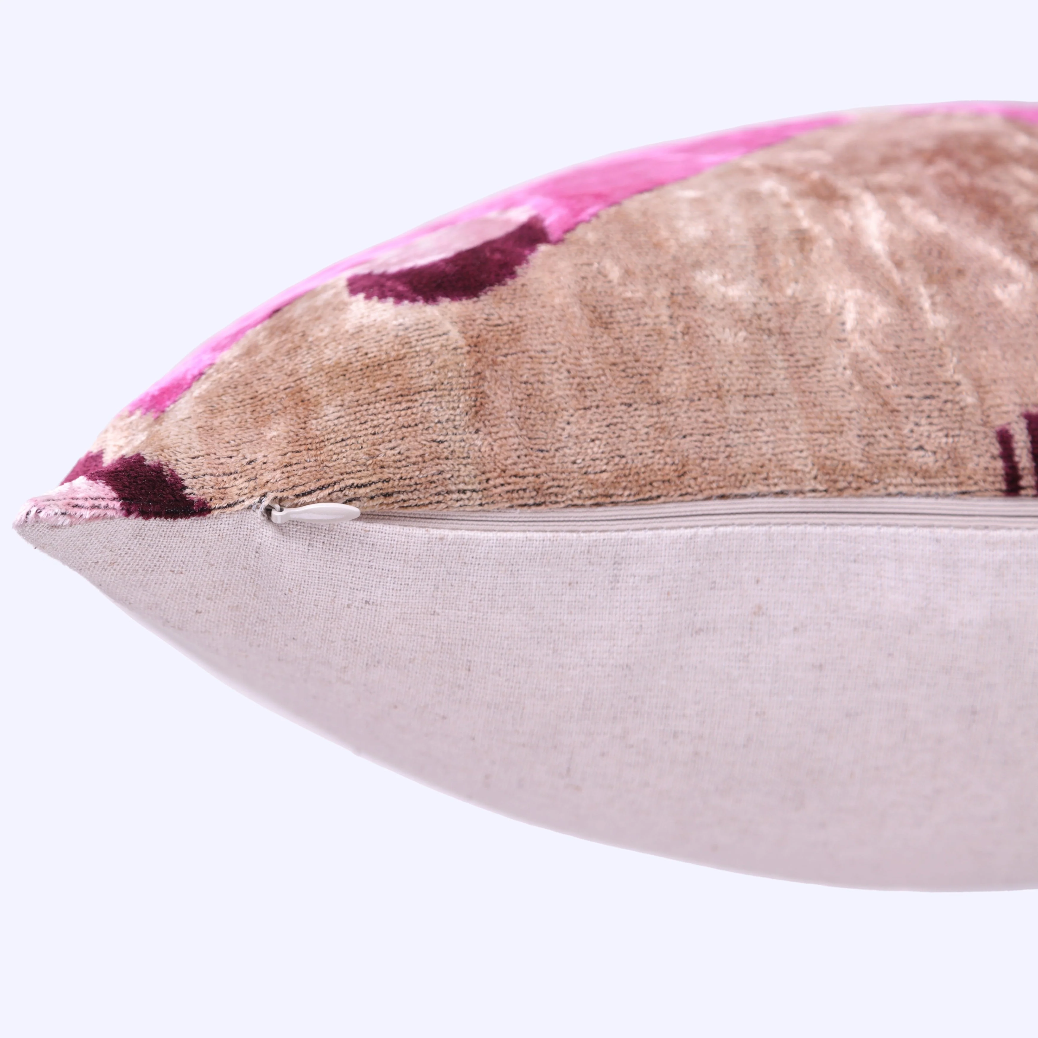 Mirrored Magenta Velvet Pillow – 16x16” | Handmade Silk Luxe - Image 6