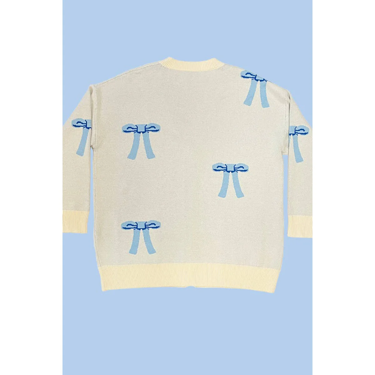 All Over Coquette Bow Knit Cardigan in Blue or Pink [Size Options: SM-XL] - Image 15