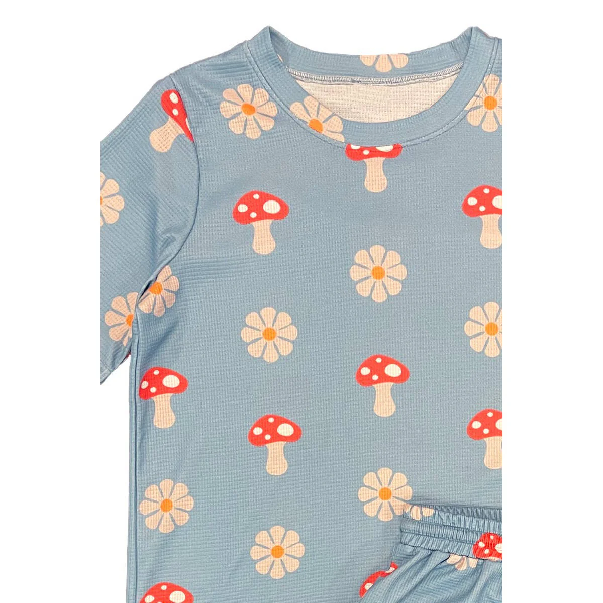 Waffle Fabric Printed Matching Shorts Set | Monarch Butterfly or Mushroom Print - Image 7