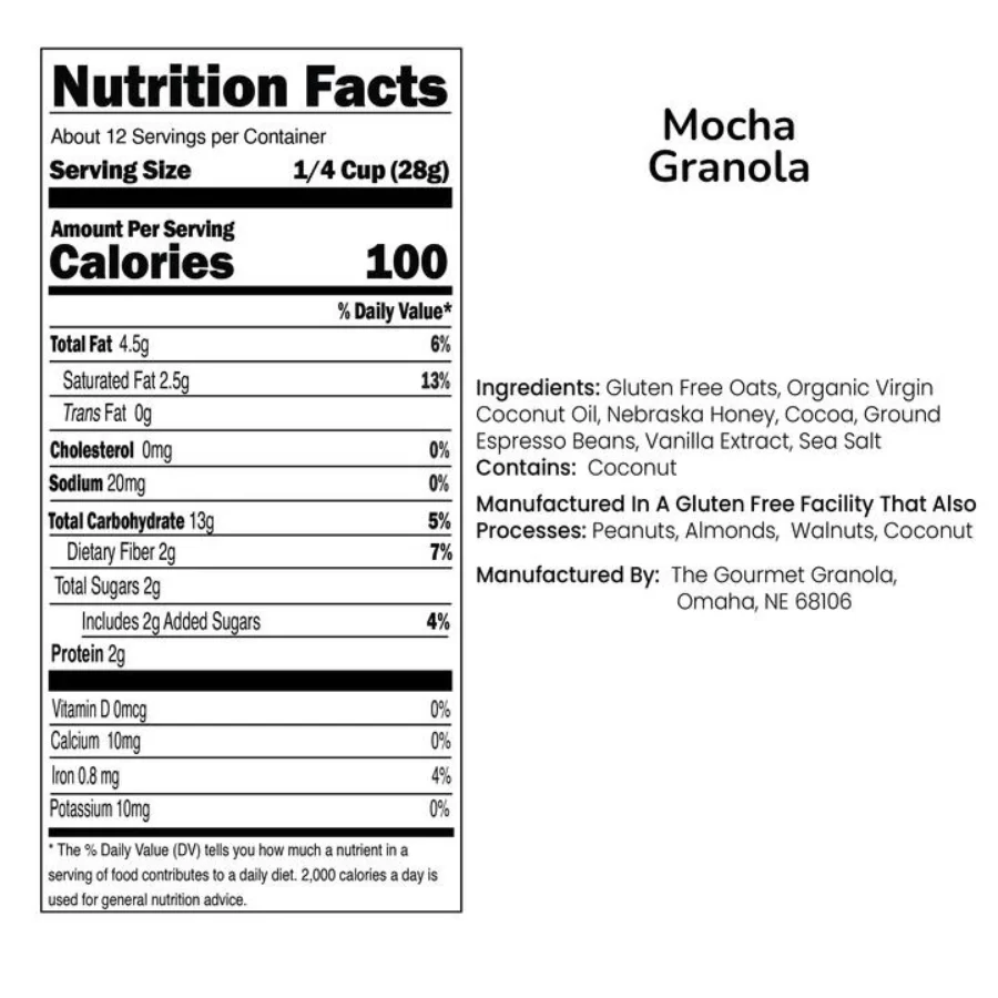Mocha Granola | 12 oz | Pack of 2 | Gluten, Dairy, & Soy Free | The Gourmet Granola - Image 4
