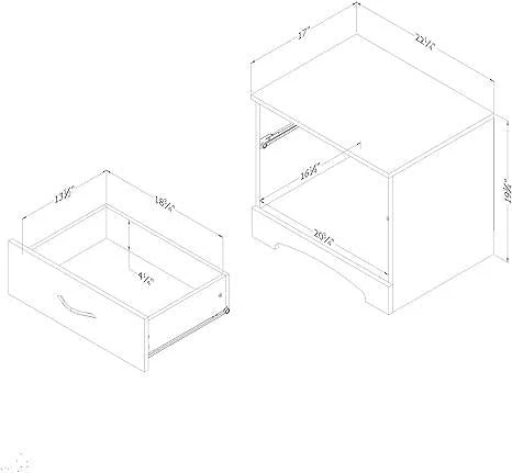 Modern 1 Drawer Nightstand End Side Table Storage in White - Image 3