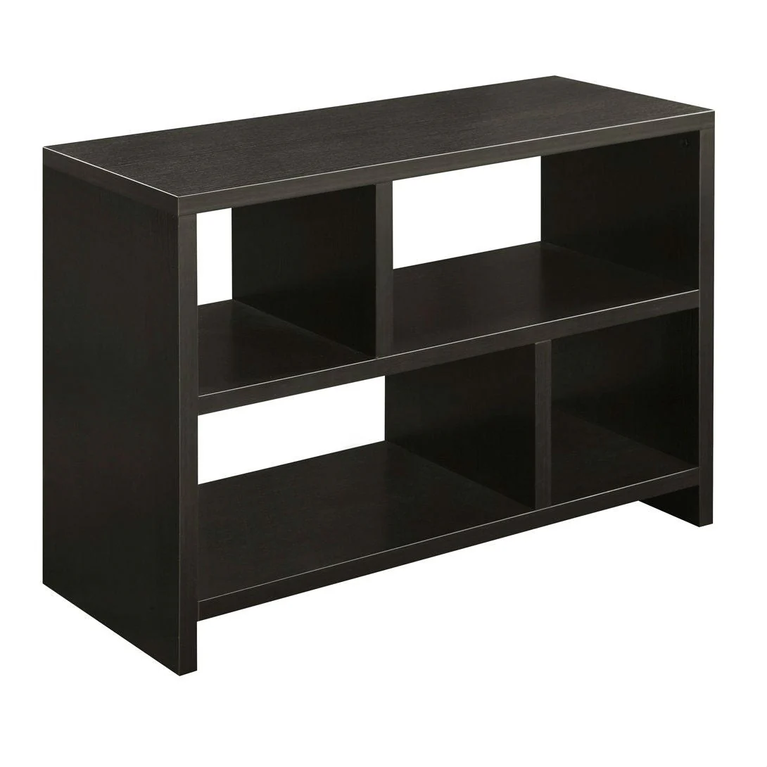 Modern 2-Shelf Bookcase Console Table in Espresso Wood Finish - Image 2