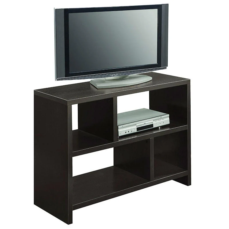 Modern 2-Shelf Bookcase Console Table in Espresso Wood Finish - Image 3