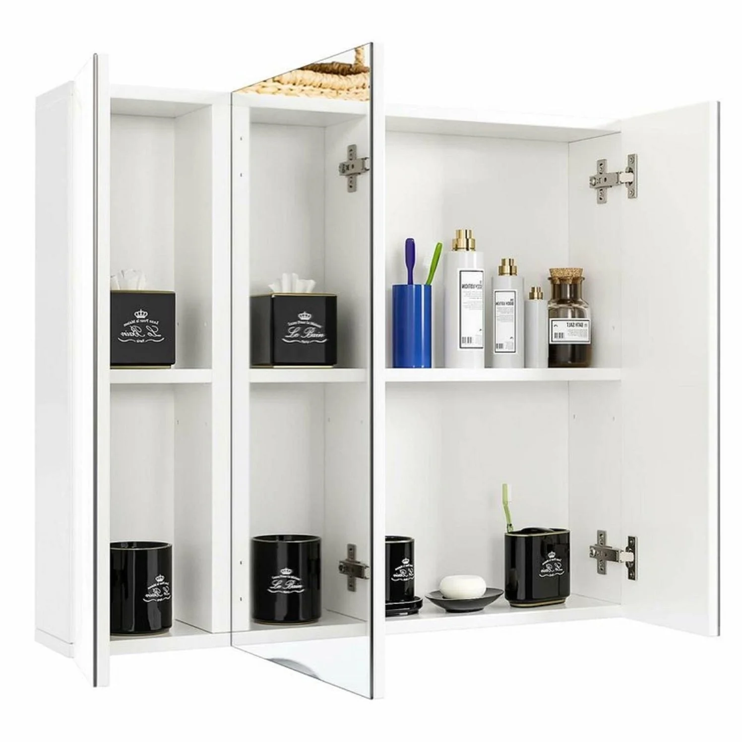Modern 3-Door Wall Mounted Medicine Cabinet Bathroom Mirror Cupboard - Image 4